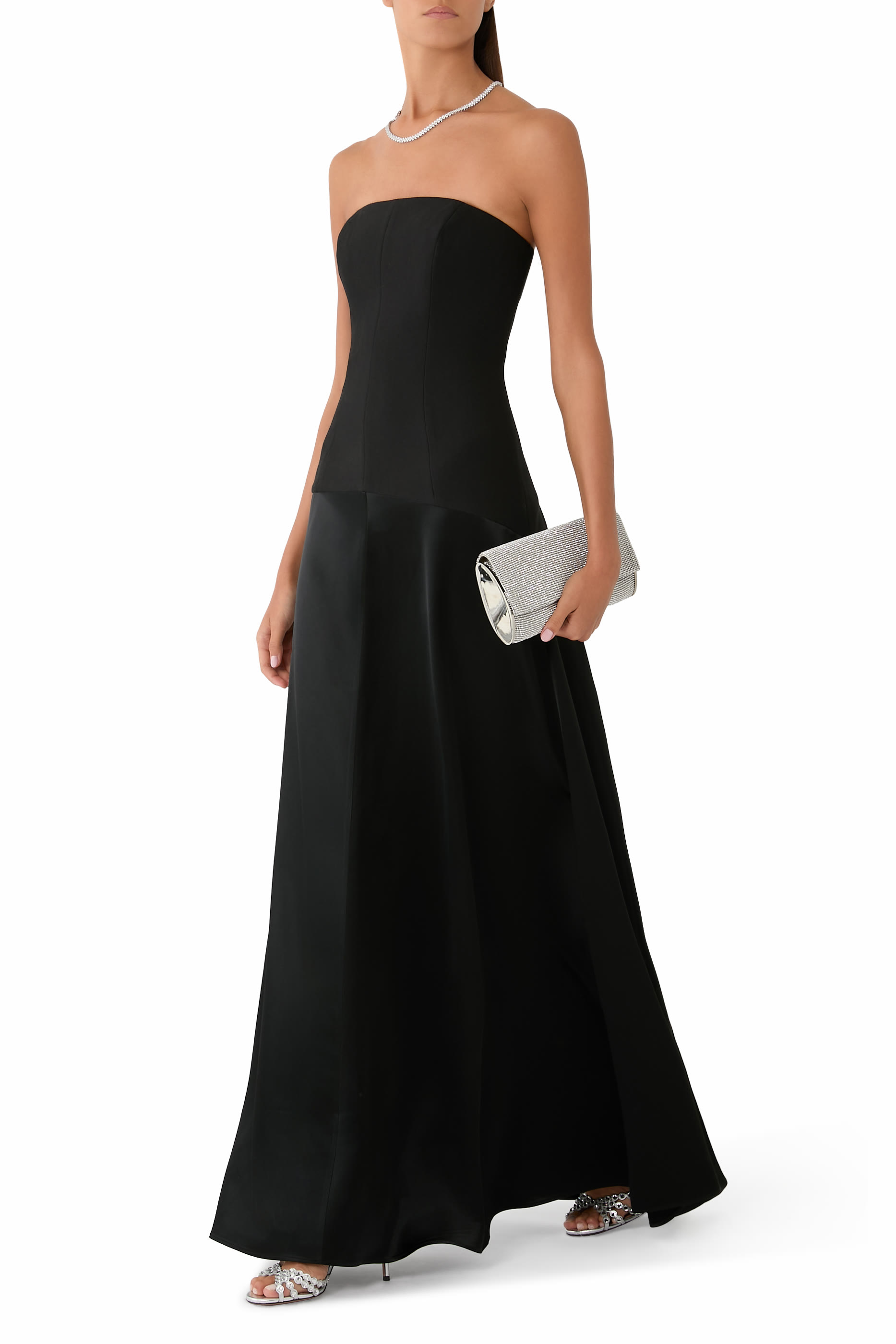 Adri Strapless Panelled Maxi Dress