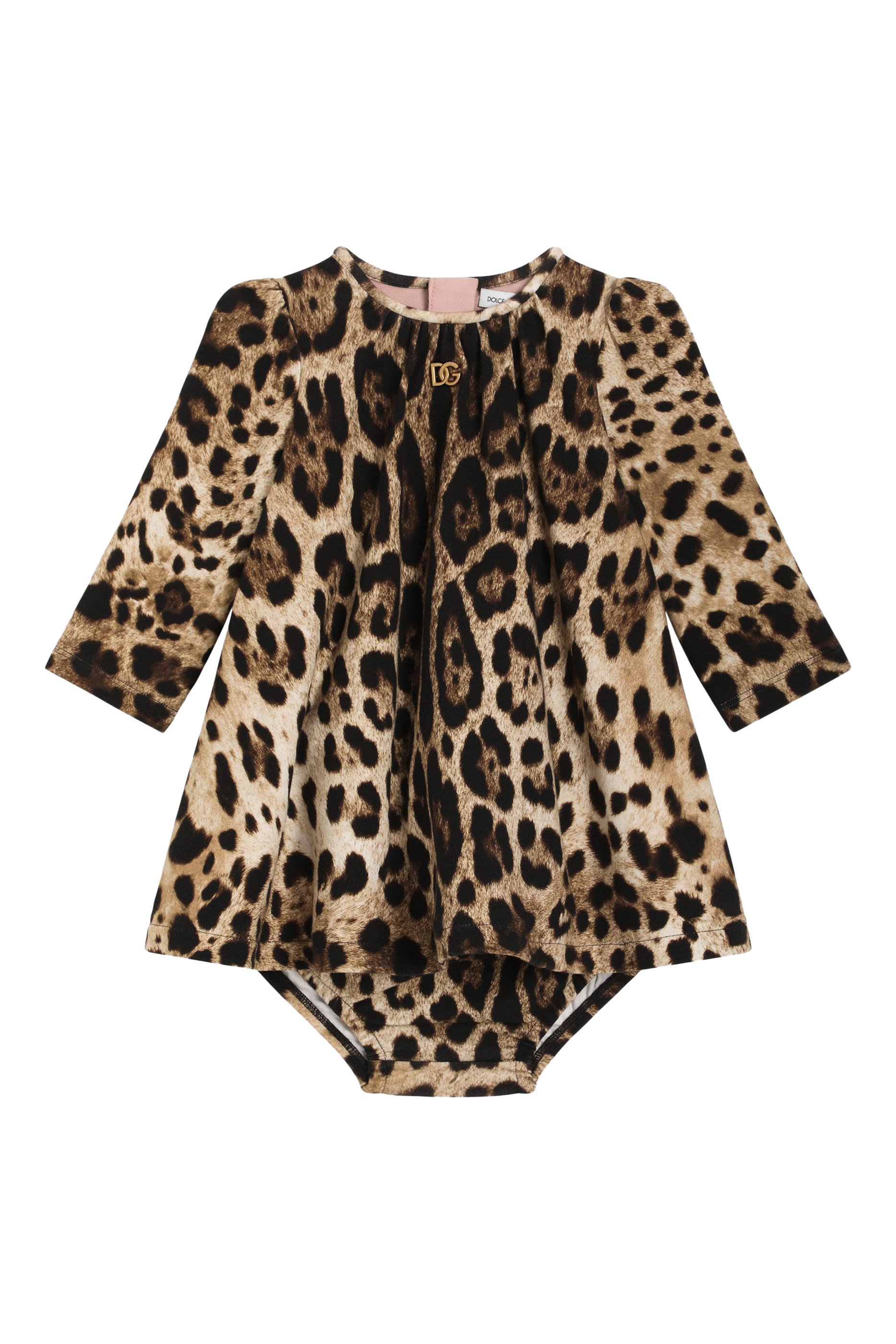 Kids Leopard Print Interlock Dress