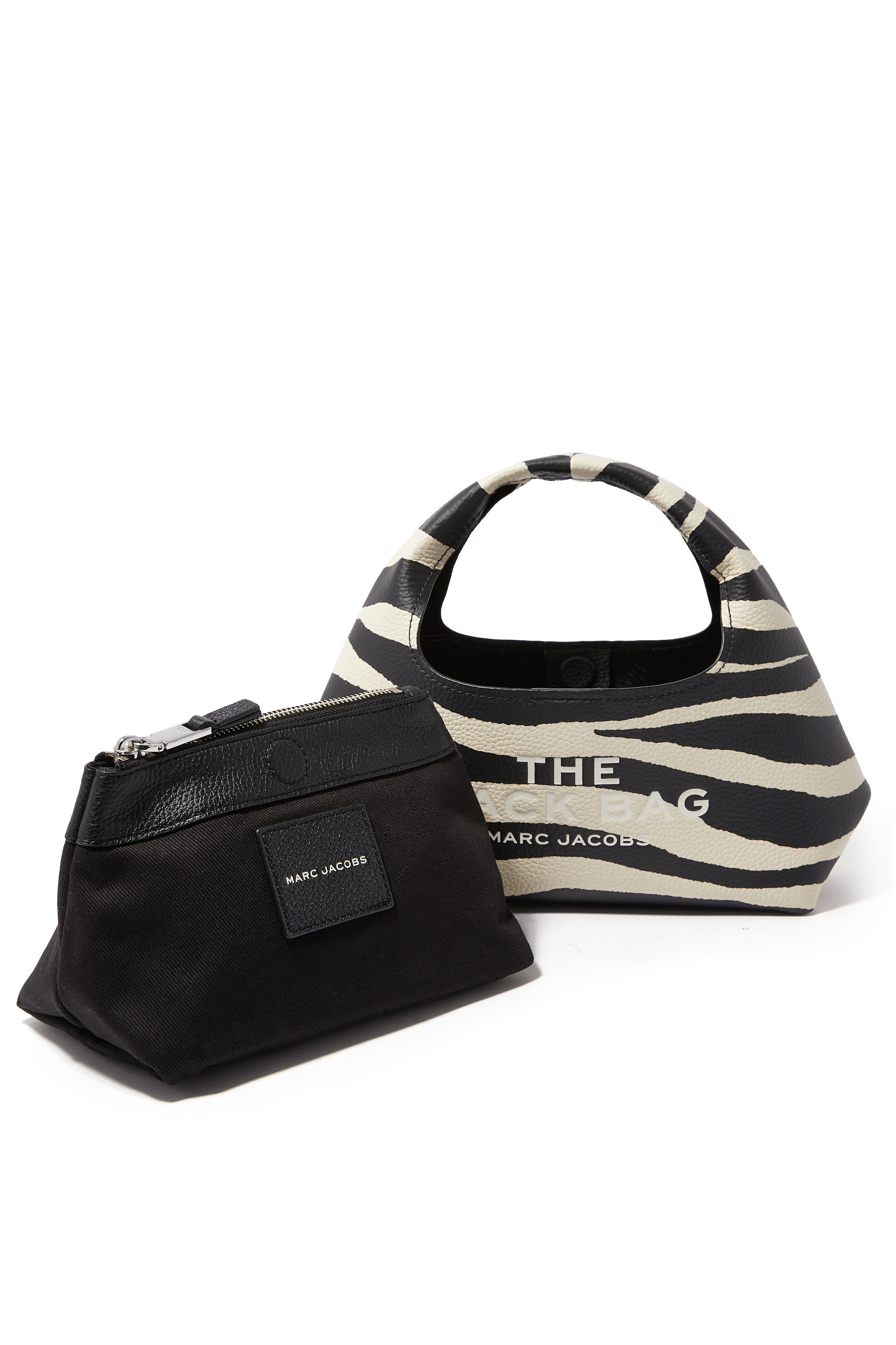 Zebra Leather Mini Sack Bag