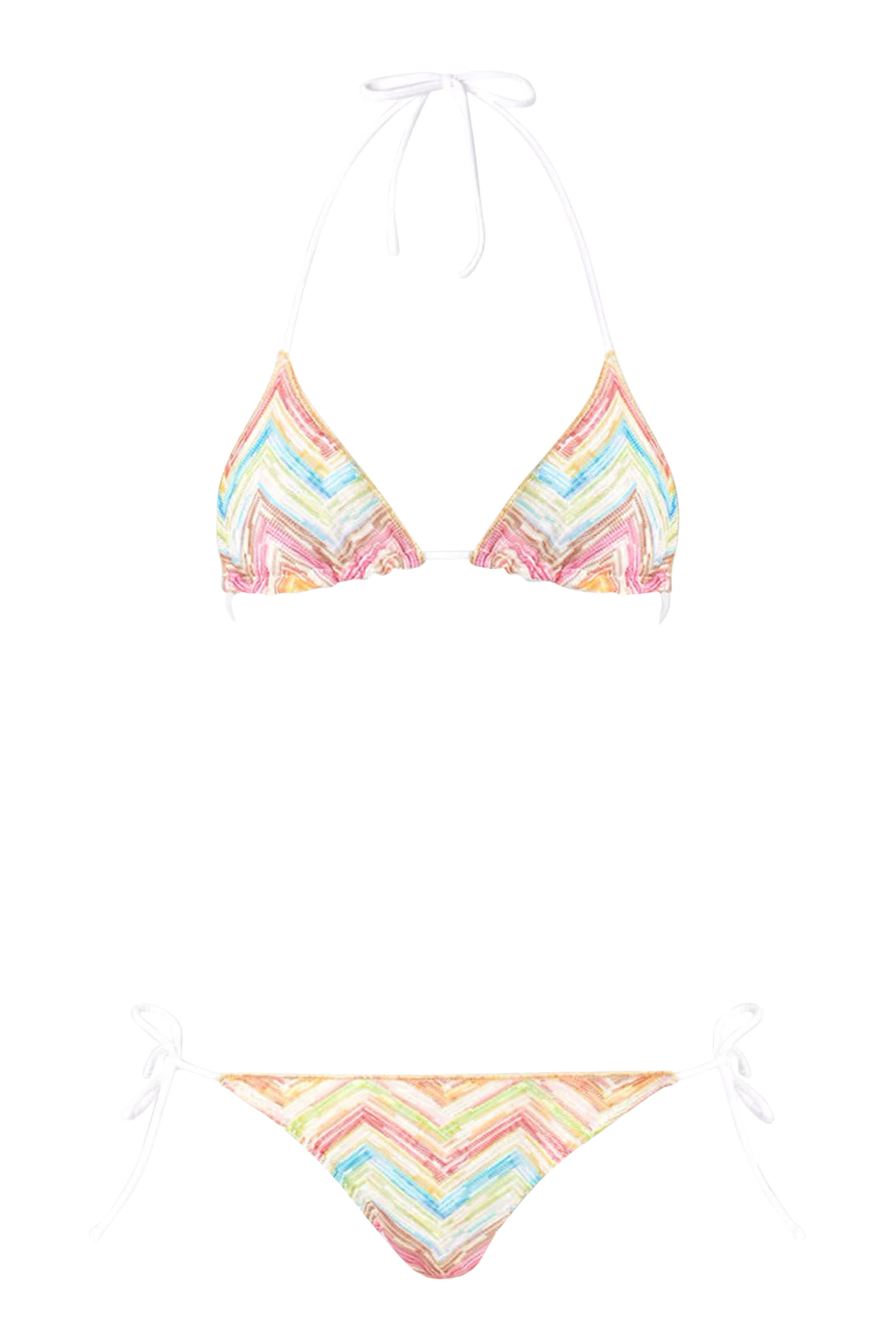 Mare Chevron Raschel Triange Tie Bikini Set