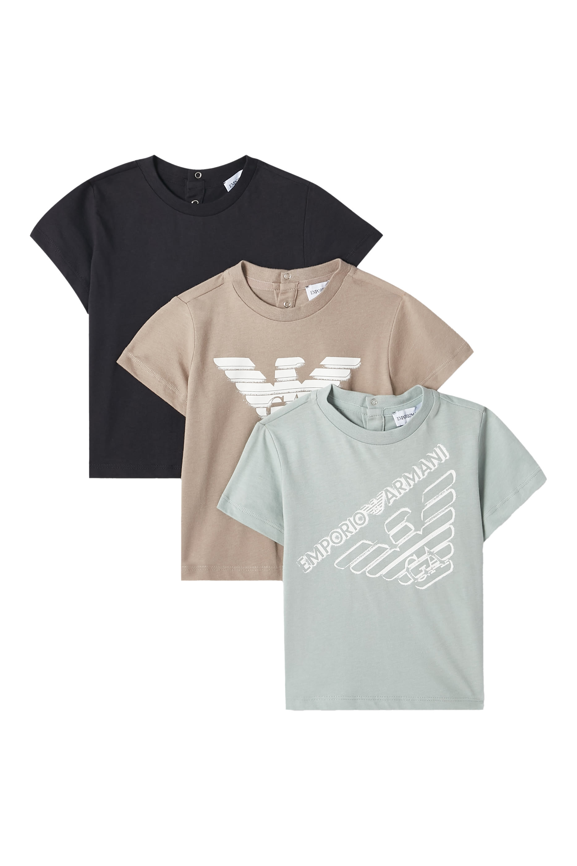 Kids Logo Cotton T-Shirt- Set of 3