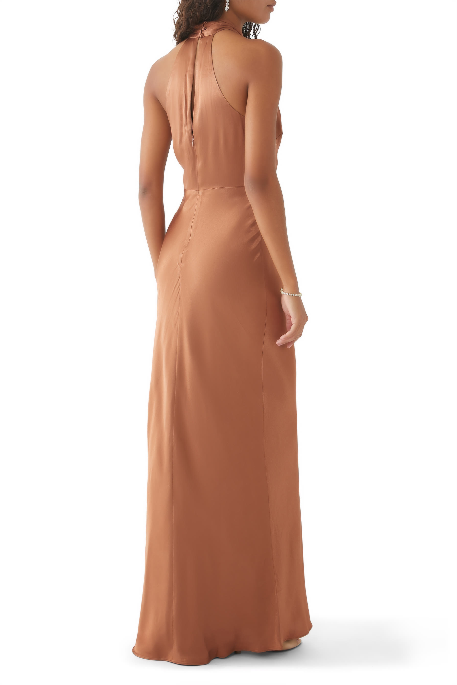 La Lune High Neck Twist Maxi Dress