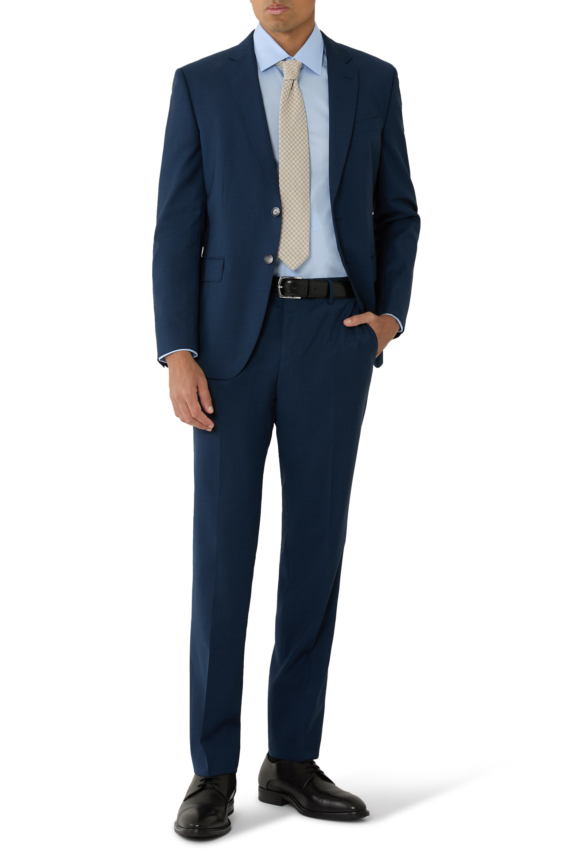 Slim-Fit Suit in Micro-Patterned Virgin Wool 