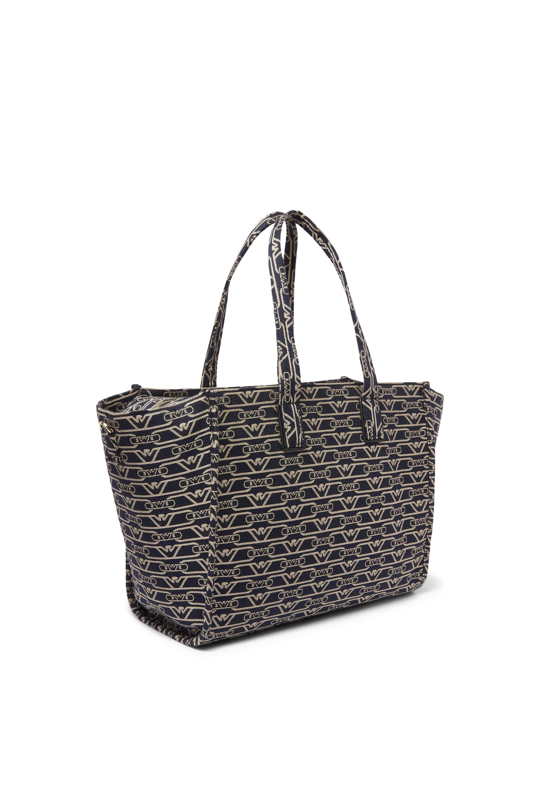 Medium Shopper Bag with All-Over Monogram Print