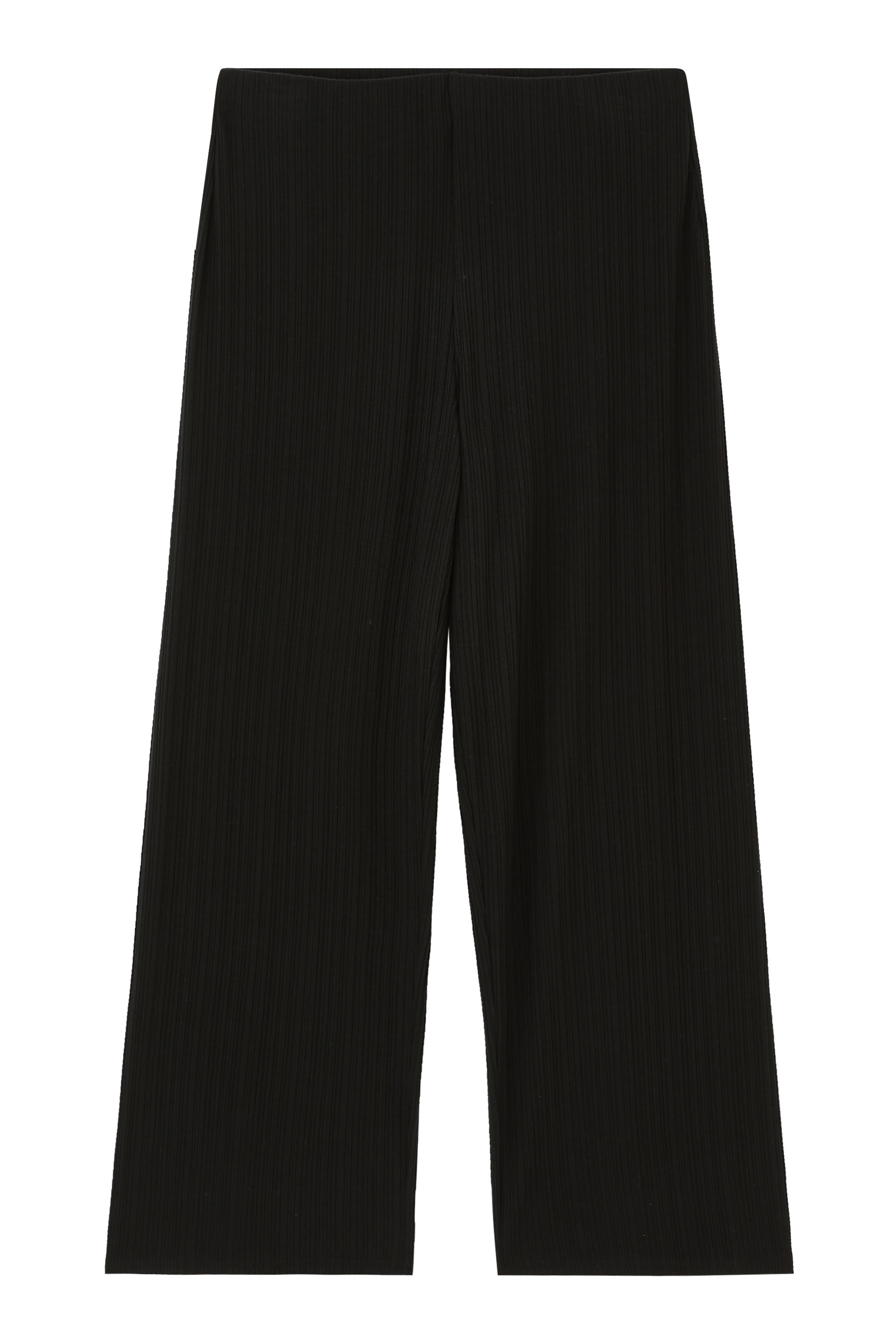 Rib Knit Wide-Leg Pants
