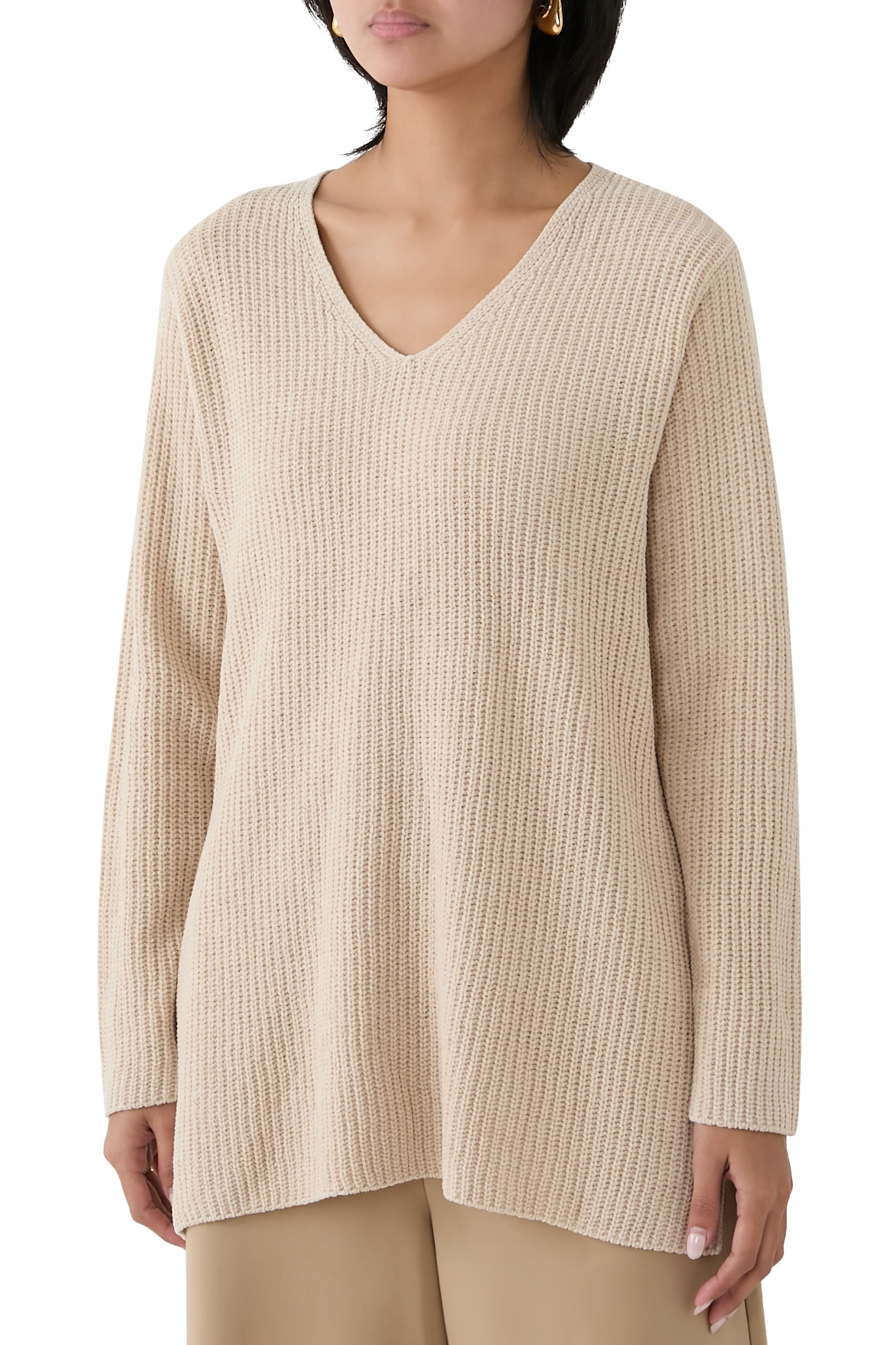 Organic Cotton Chenille V-Neck Top
