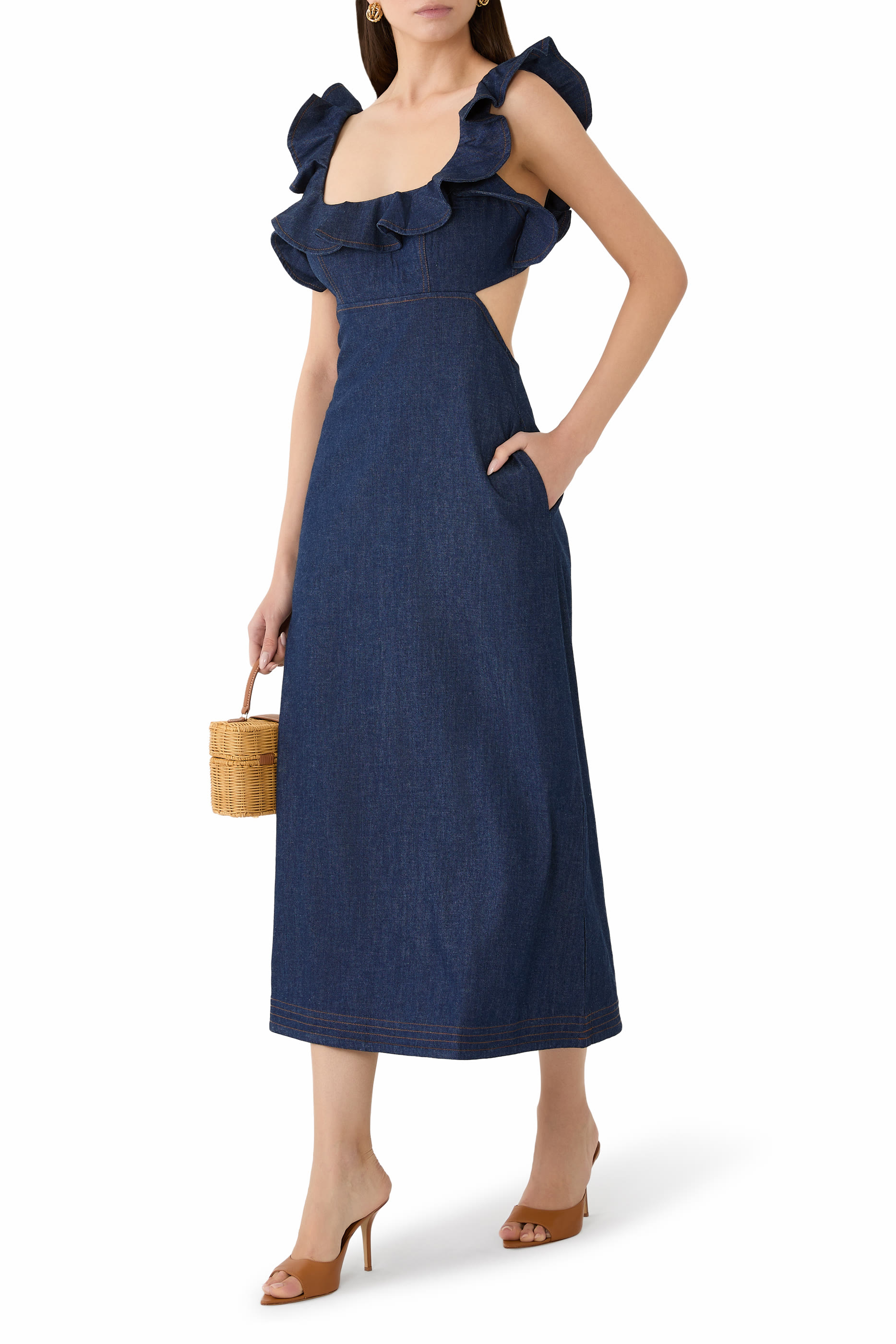 Aster Frill Midi Dress