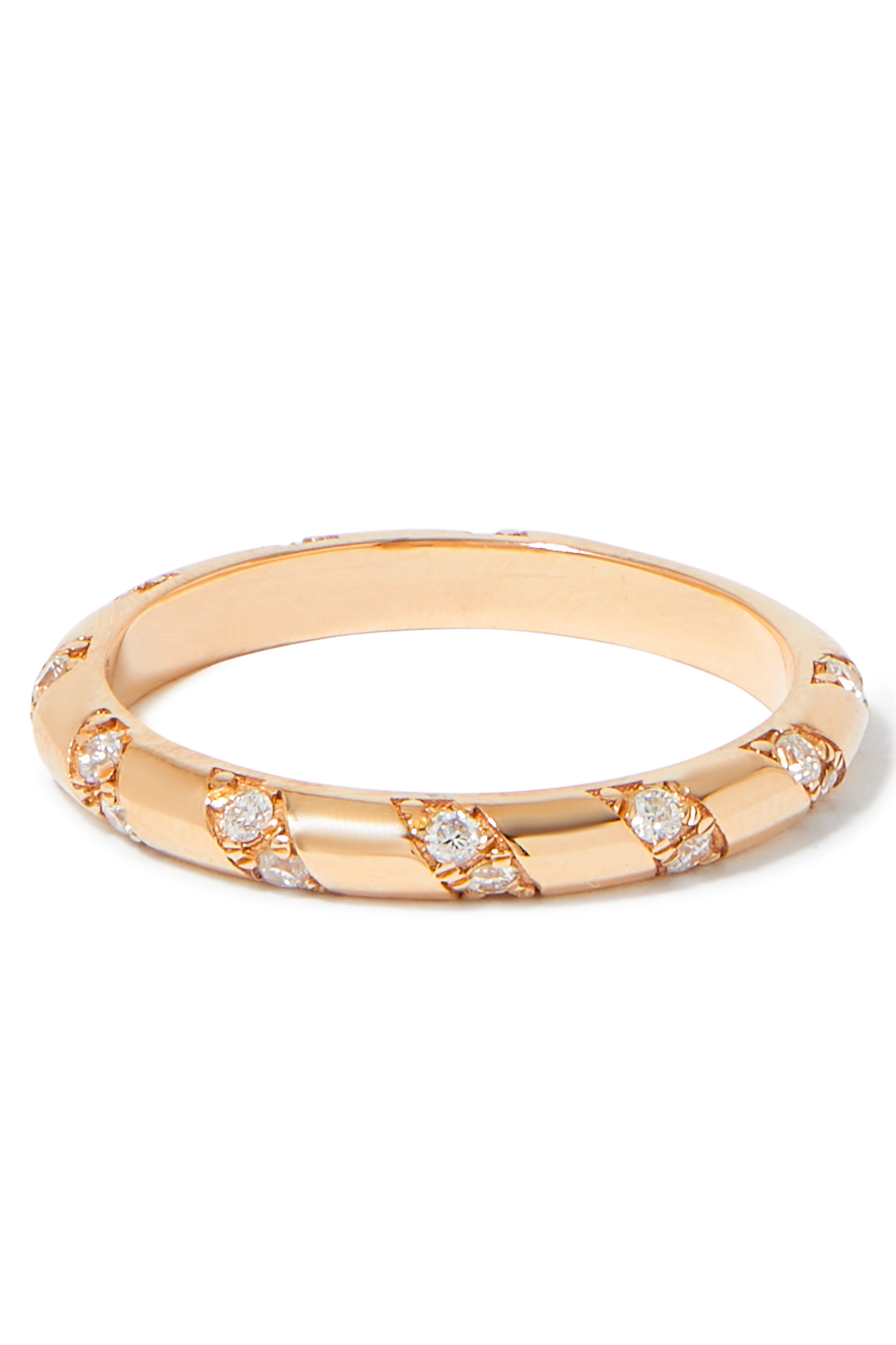 Tornado Ring, 18k Pink Gold & Enamel & Diamonds