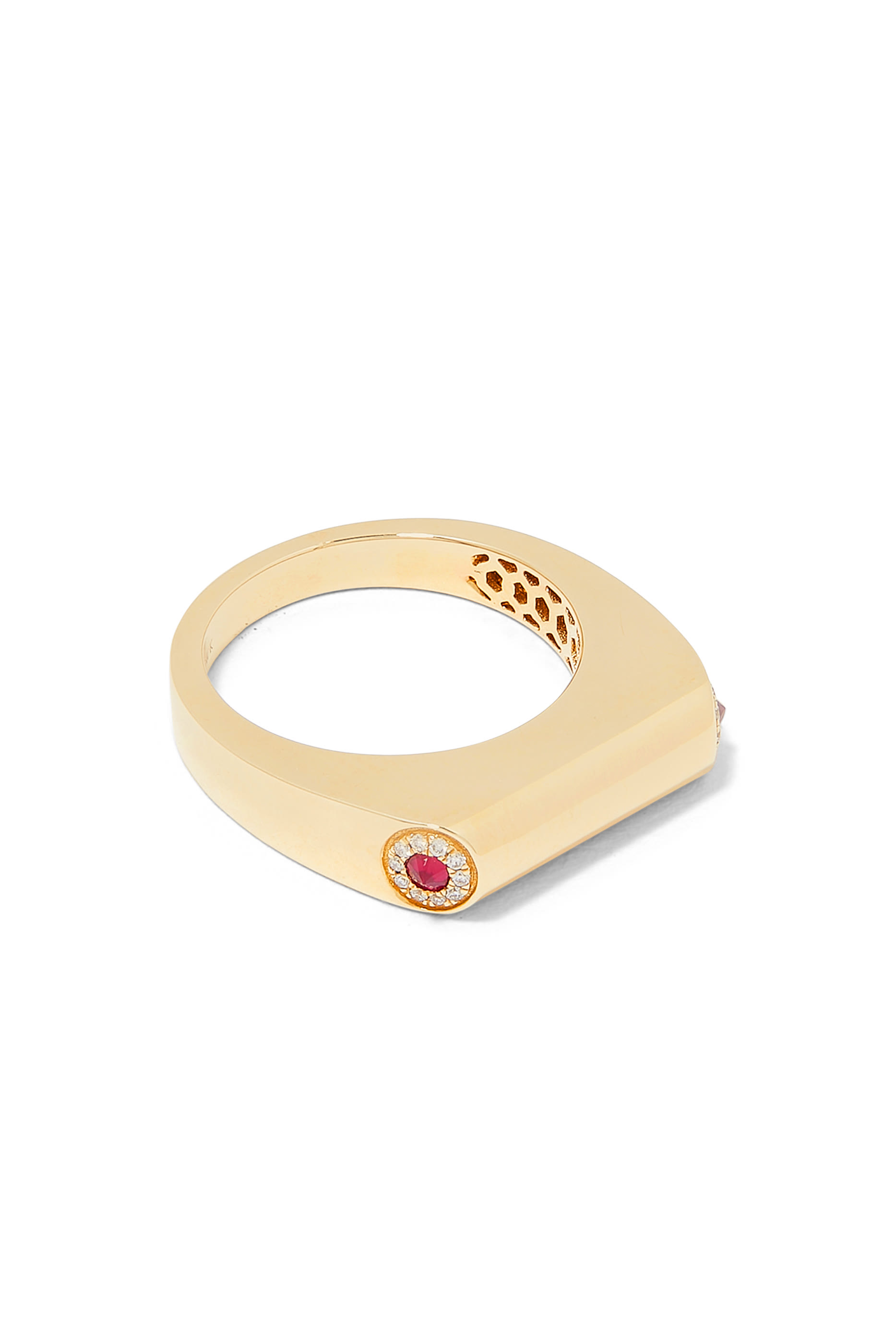 Grace Ring, 14k Yellow Gold, Diamonds & Rubies
