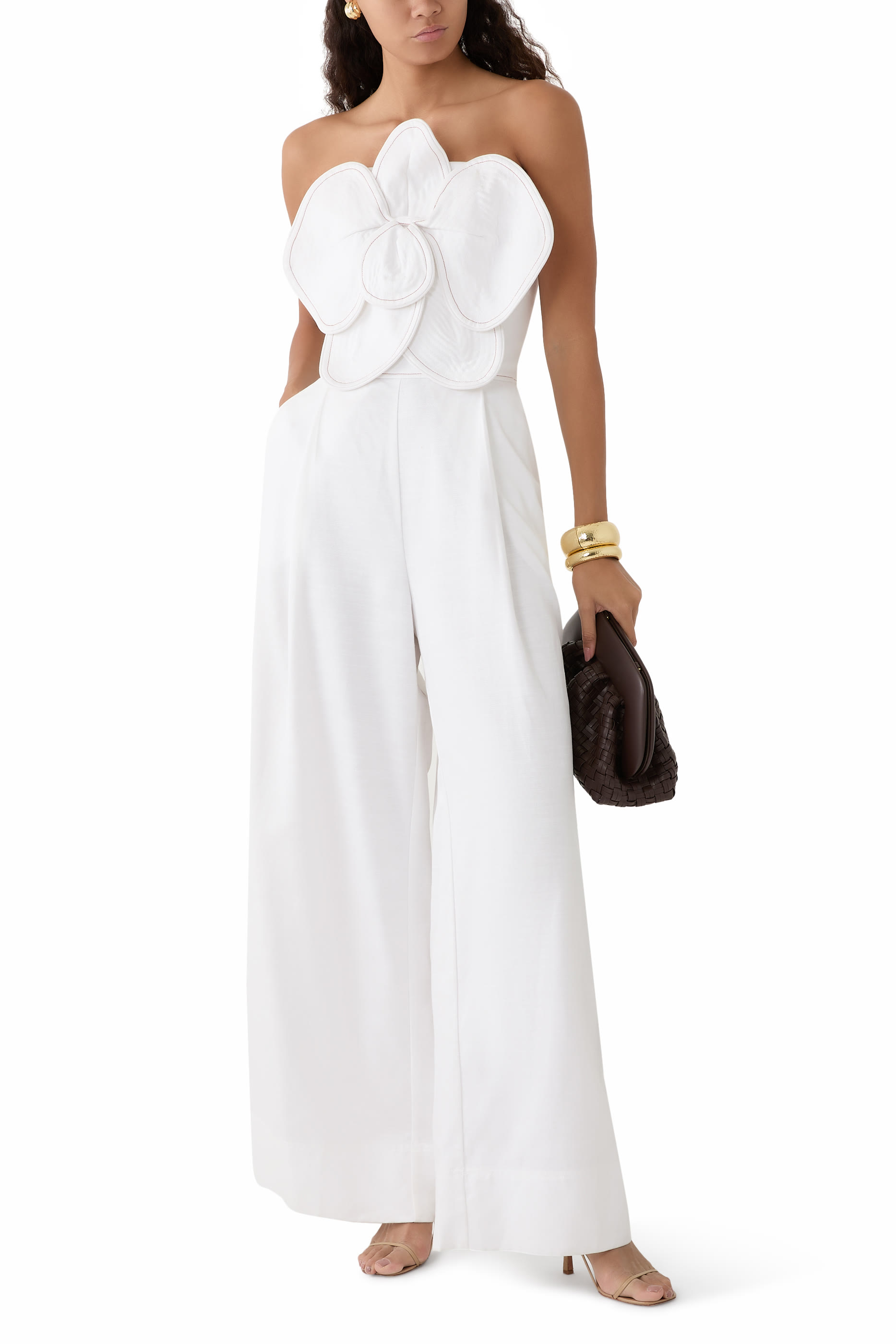 A Flor De Piel Sculpted Strapless Jumpsuit