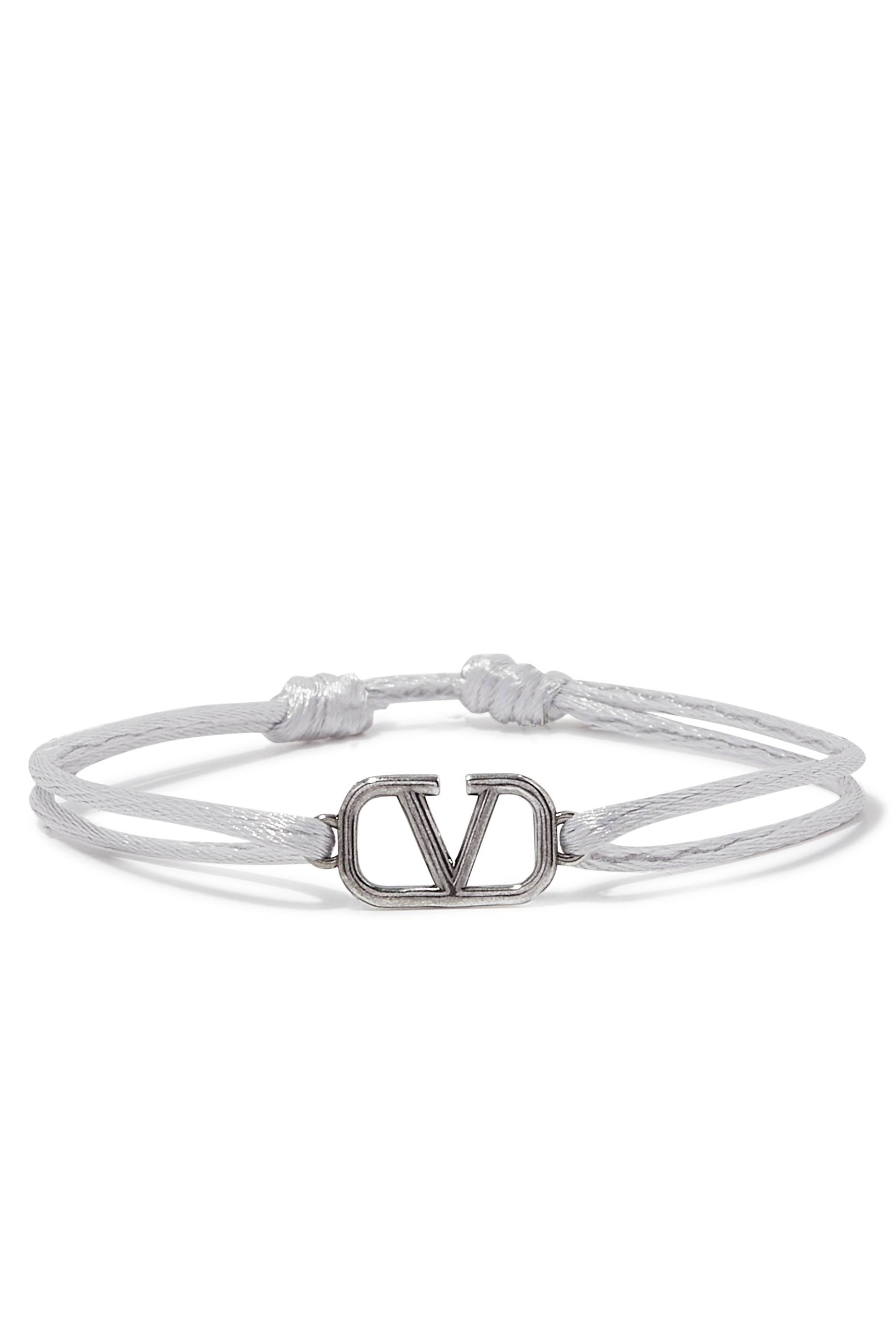 Valentino Garavani V Logo Signature Cotton Bracelet