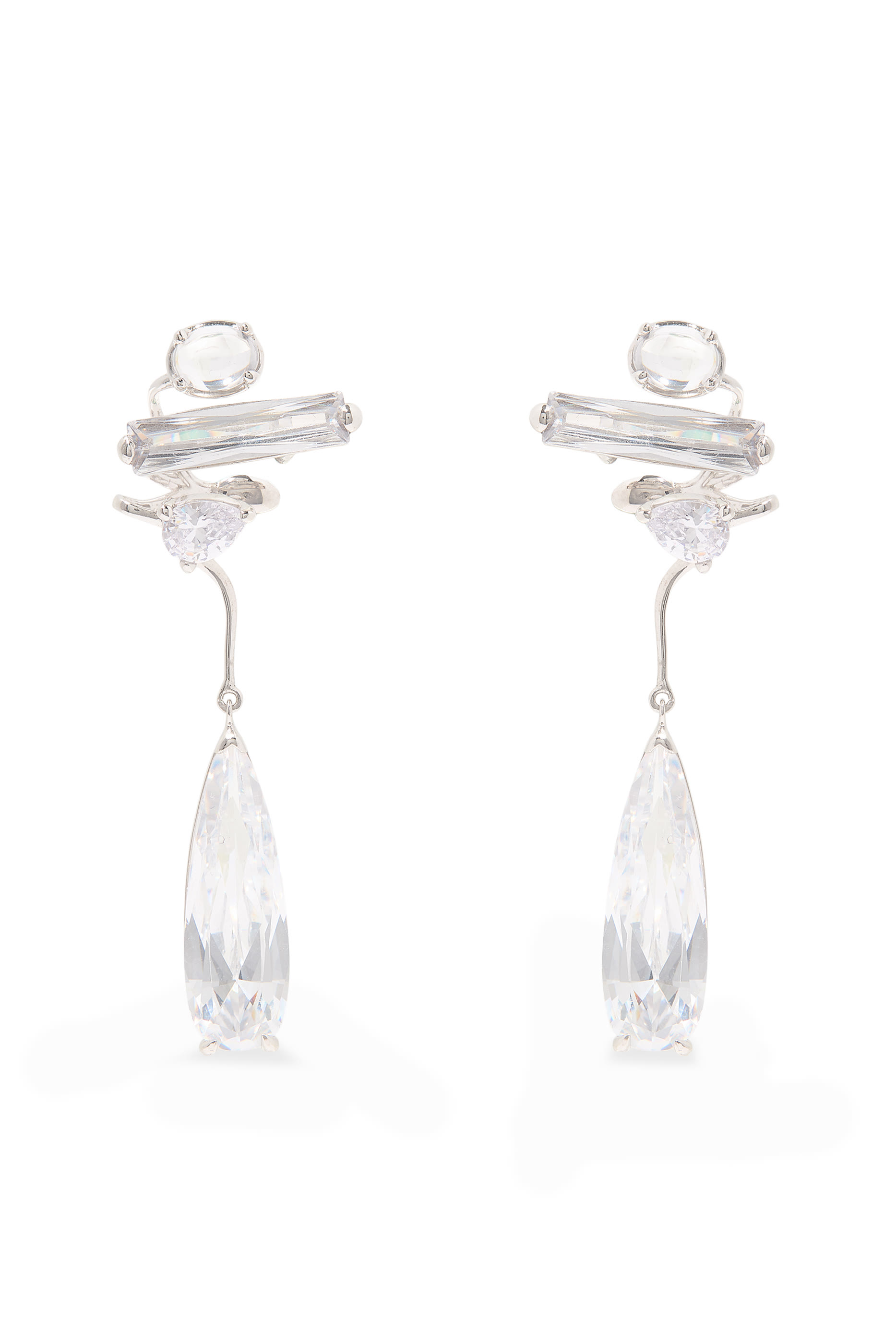 Clear Mixed Hybrid Drop Ear Cuffs