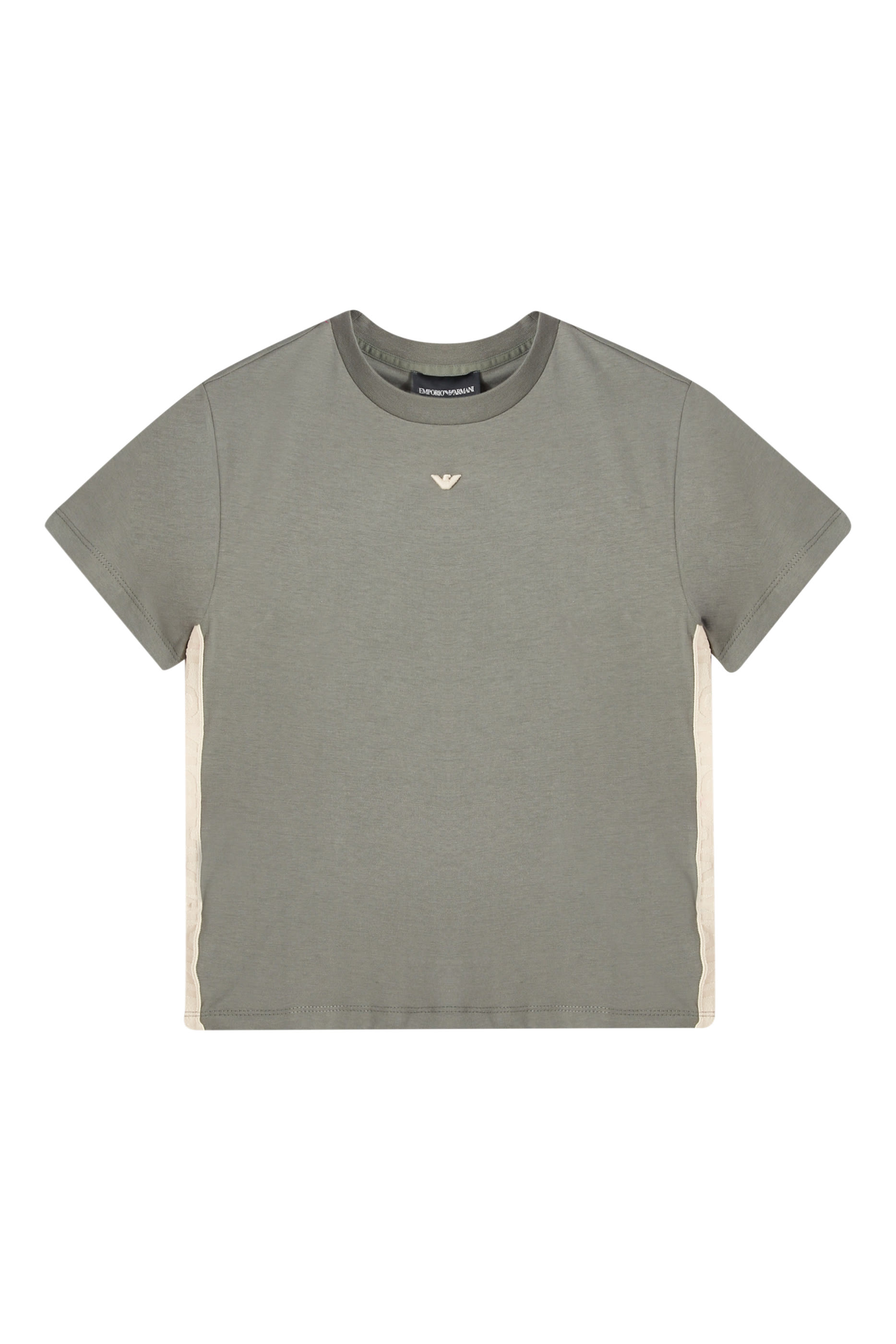 Kids Micro Eagle Embroidered Cotton T-Shirt