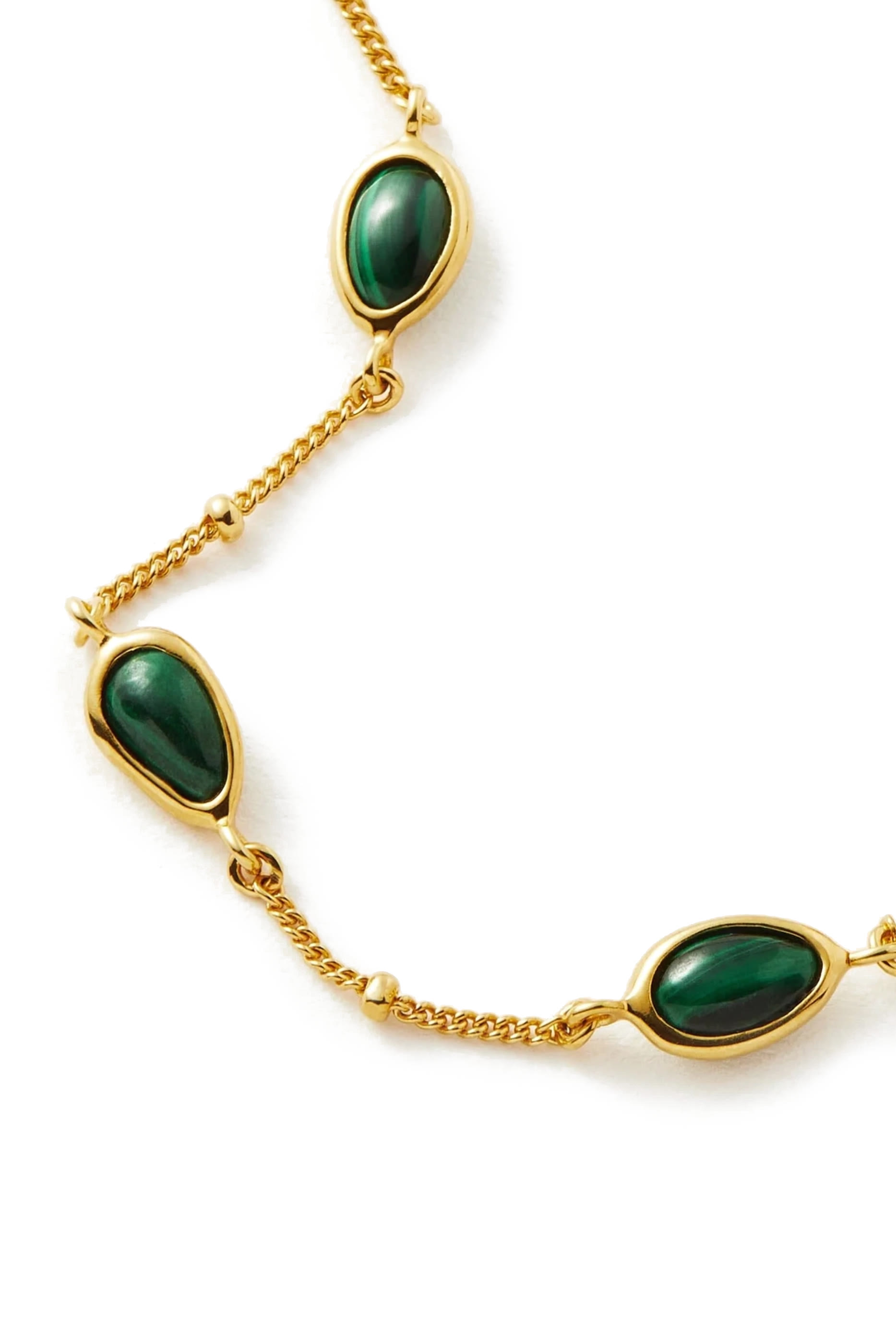 Magma Gemstone Charm Bracelet, 18k Gold-Plated Sterling Silver & Malachite