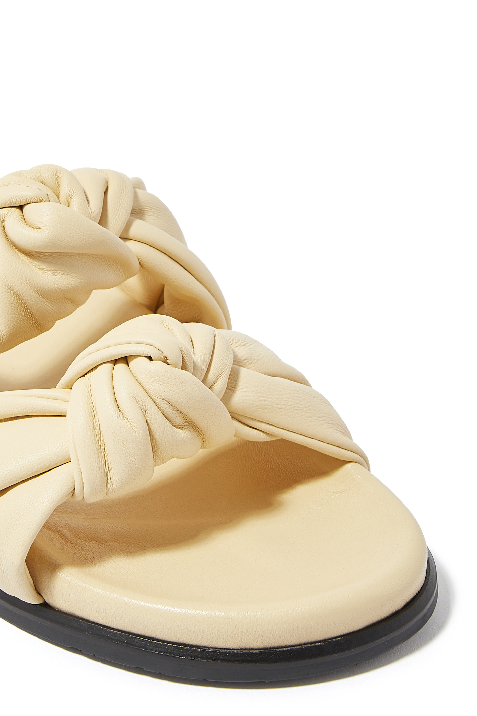 Tye Flat Leather Slides