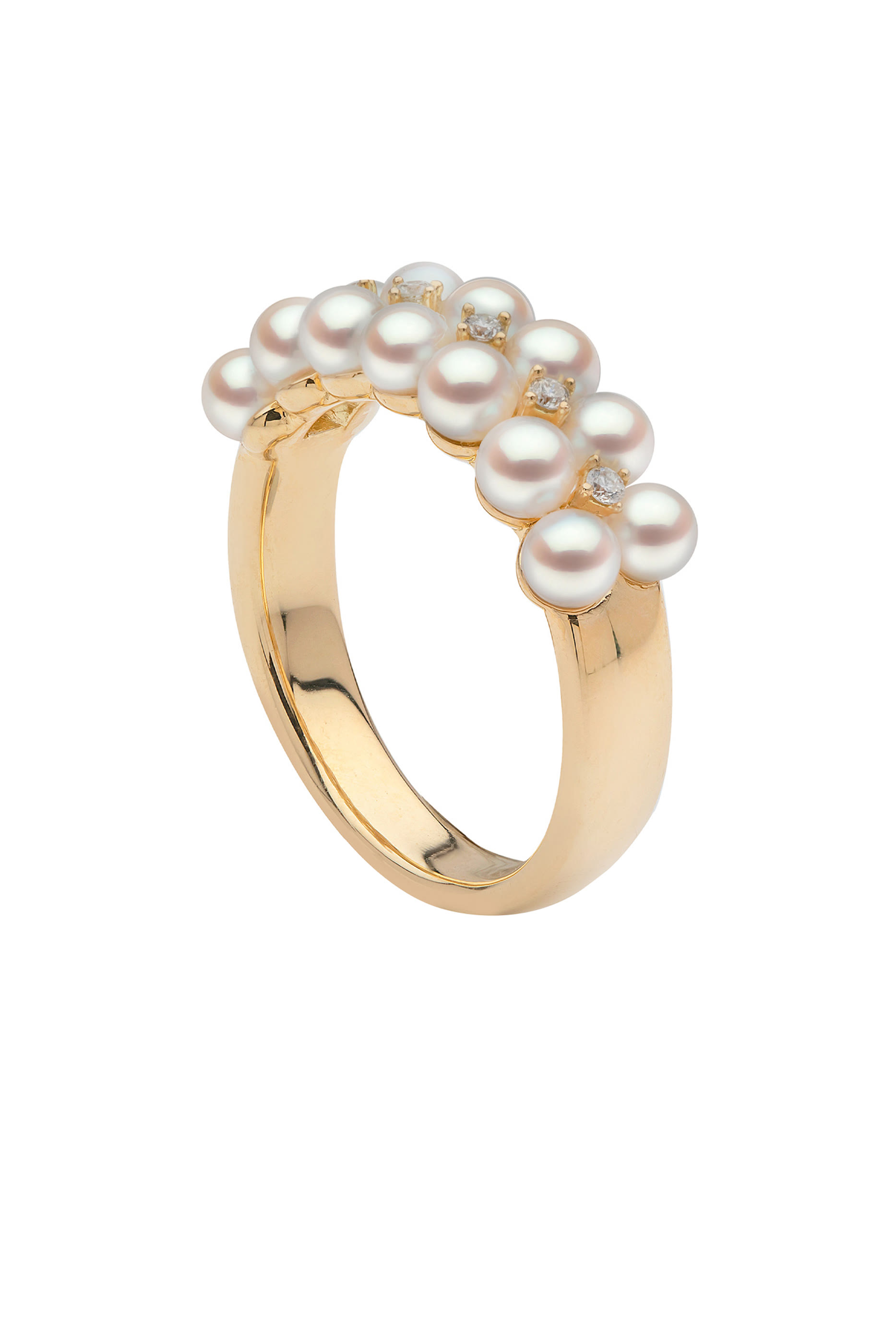 Eclipse Ring, 18k Yellow Gold, Diamond & Pearl