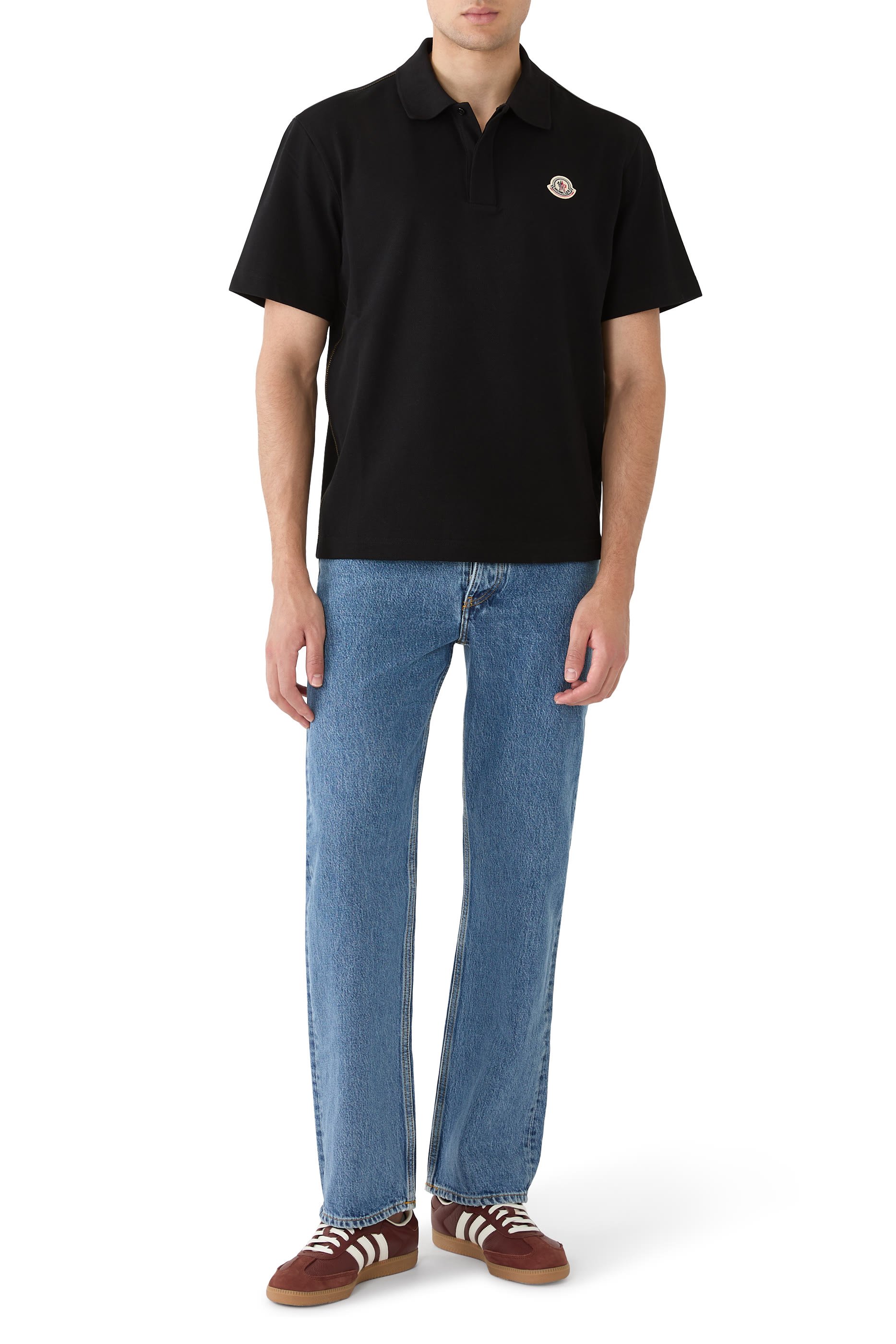 Logo Patch Cotton Piquet Polo Shirt