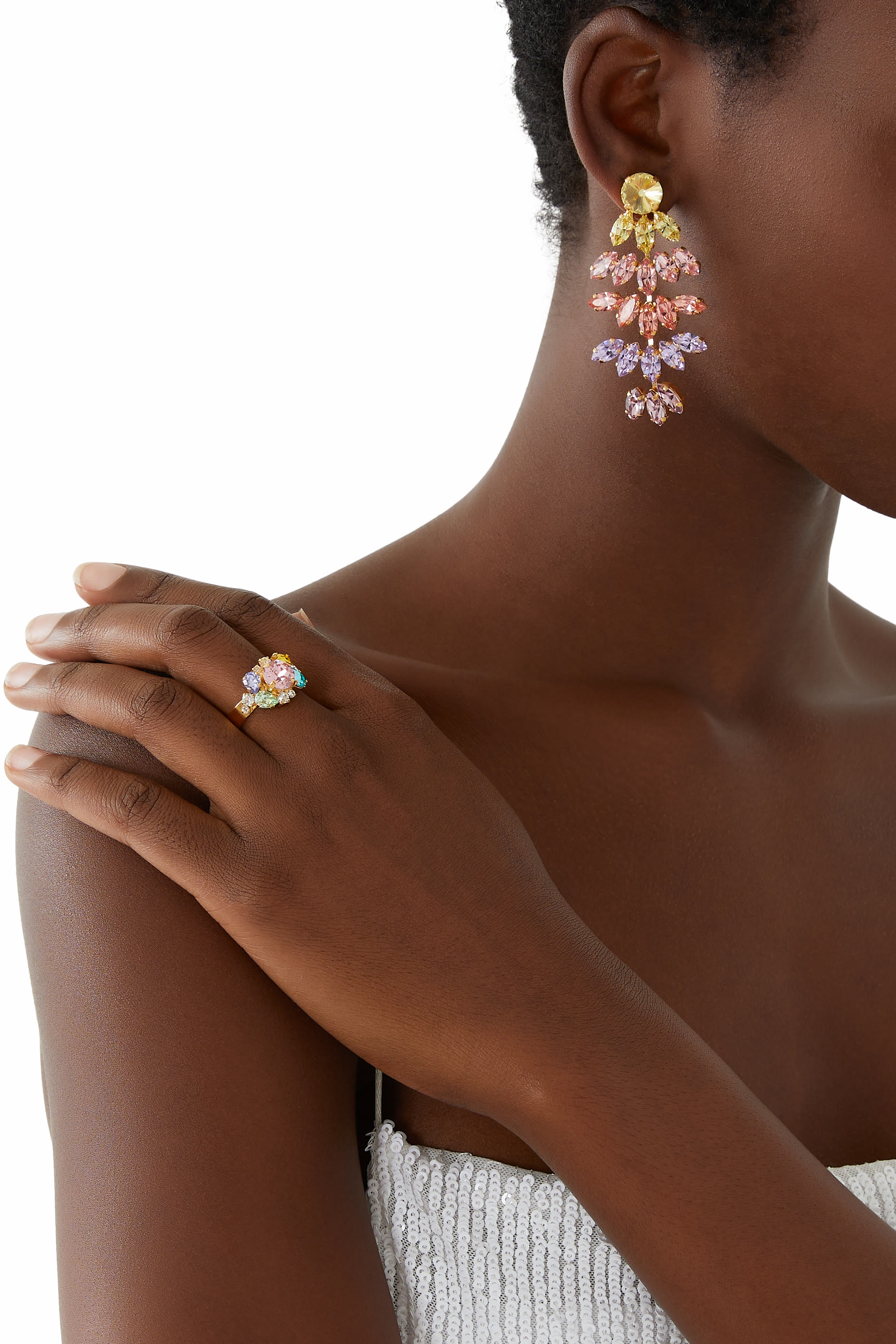 Mini Bonnie Earrings, 18k Gold Plating & Crystals