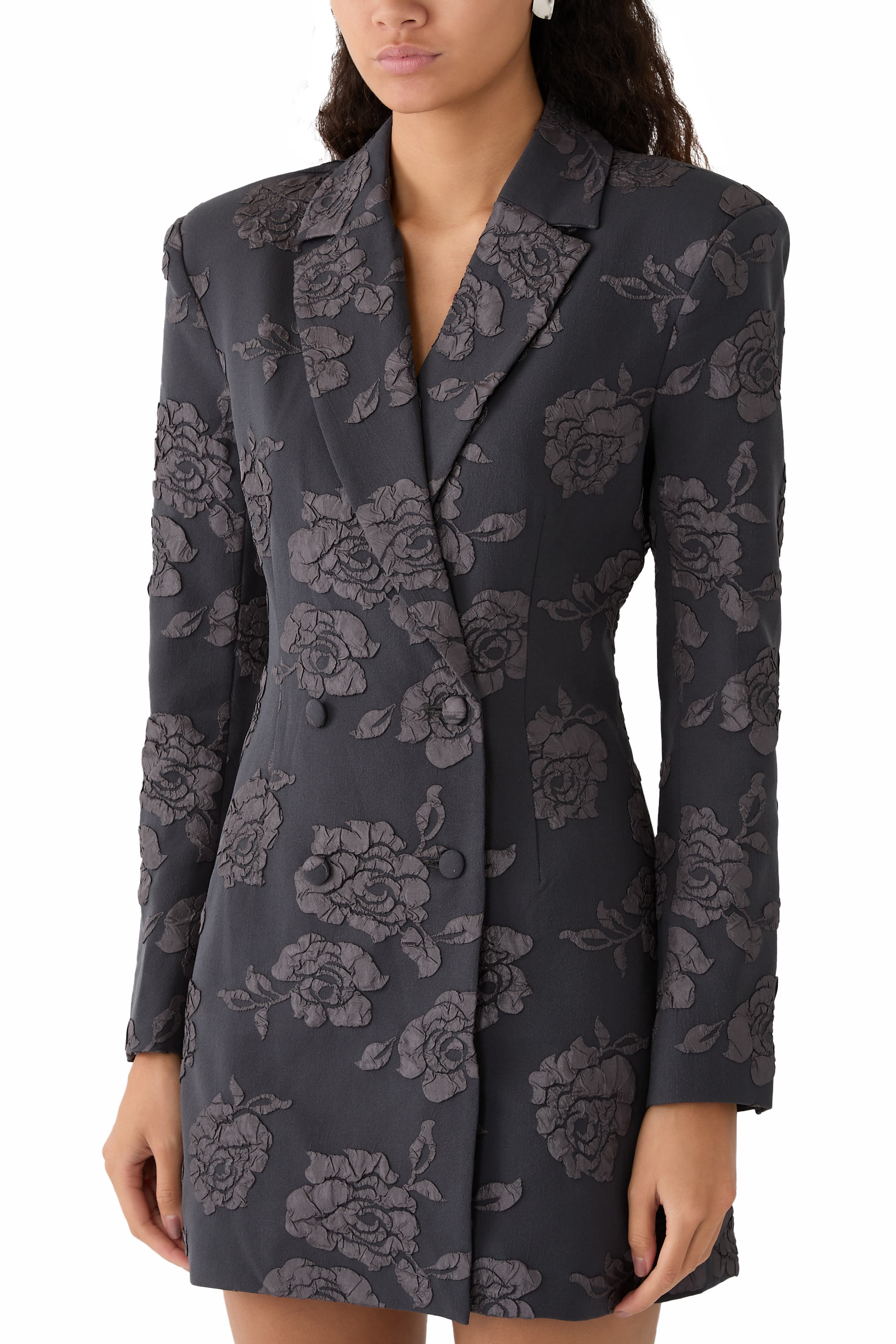 3D Flower Blazer Mini Dress