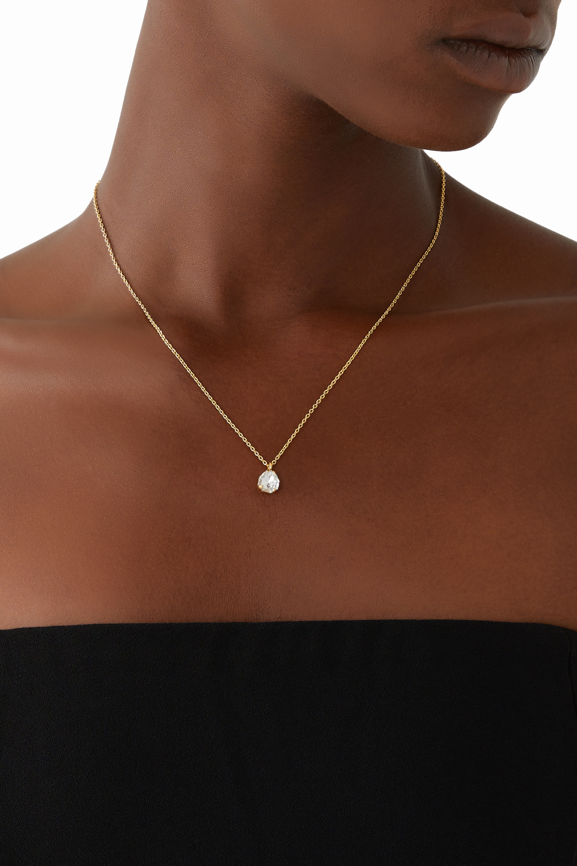 Mini Carlotta Necklace, 18K Gold Plating & Crystal