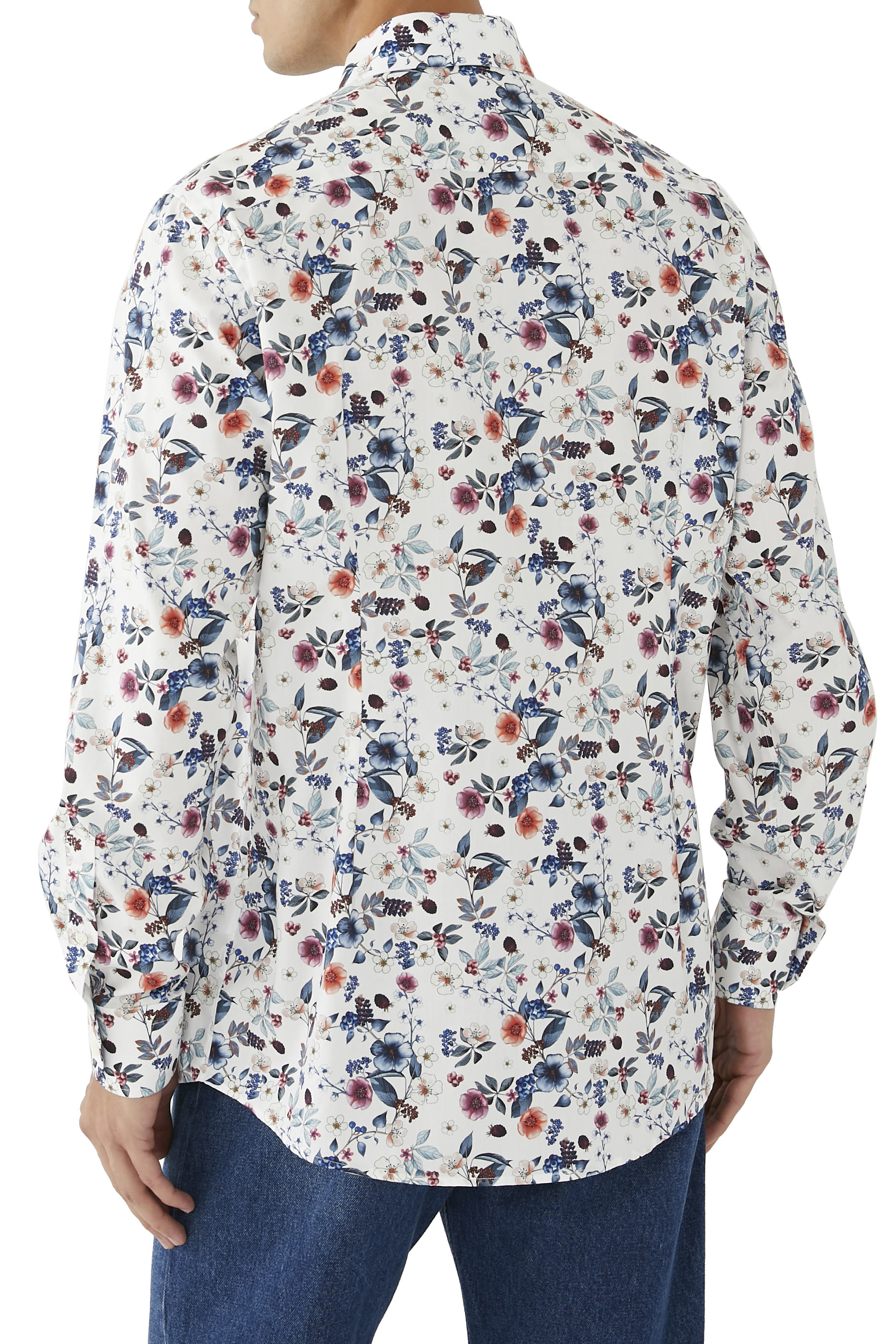 Contemporary Fit Floral Print Signature Twill Shirt
