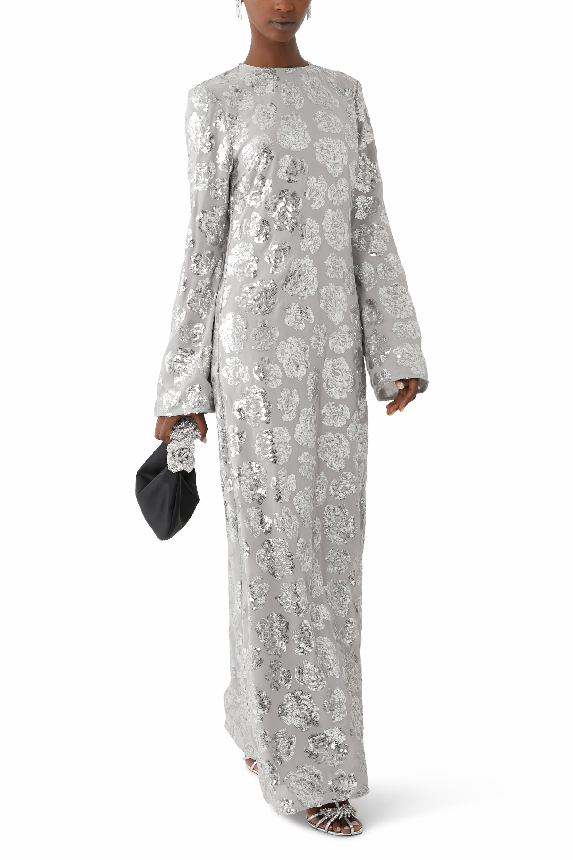 Sequin Chiffon Maxi Dress