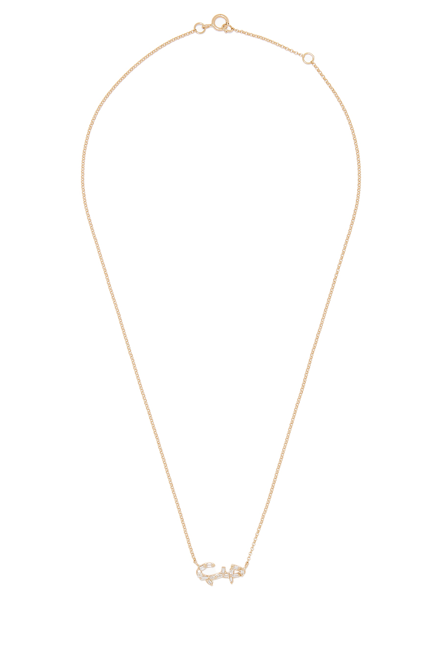 Hob/Love Necklace, 18k Yellow Gold &  Baguette Diamonds