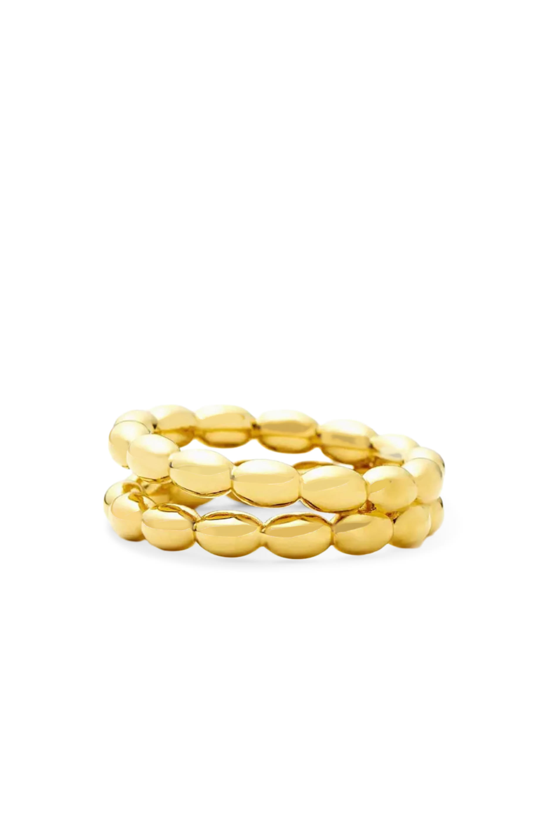 Molten Olive Stacked Ring, 18k Recycled Gold Plating on Brass