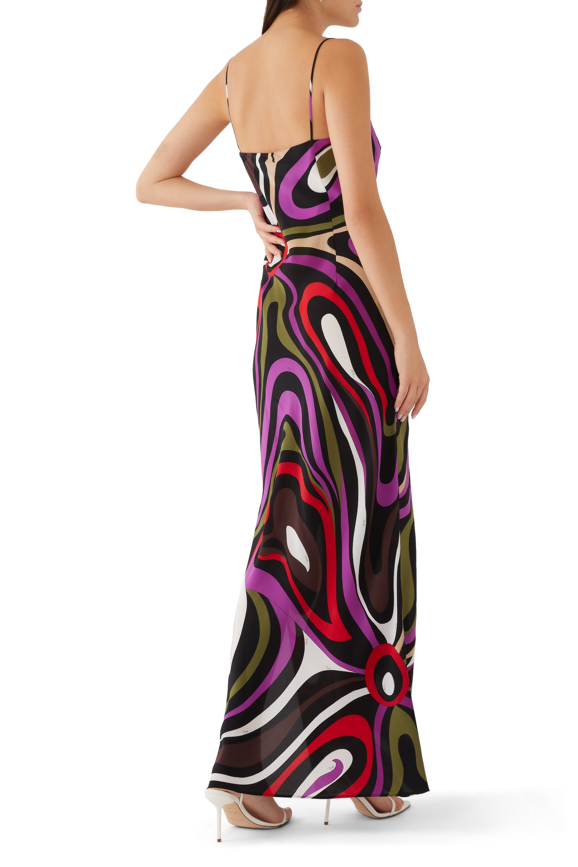 Marmo-Print Silk Dress