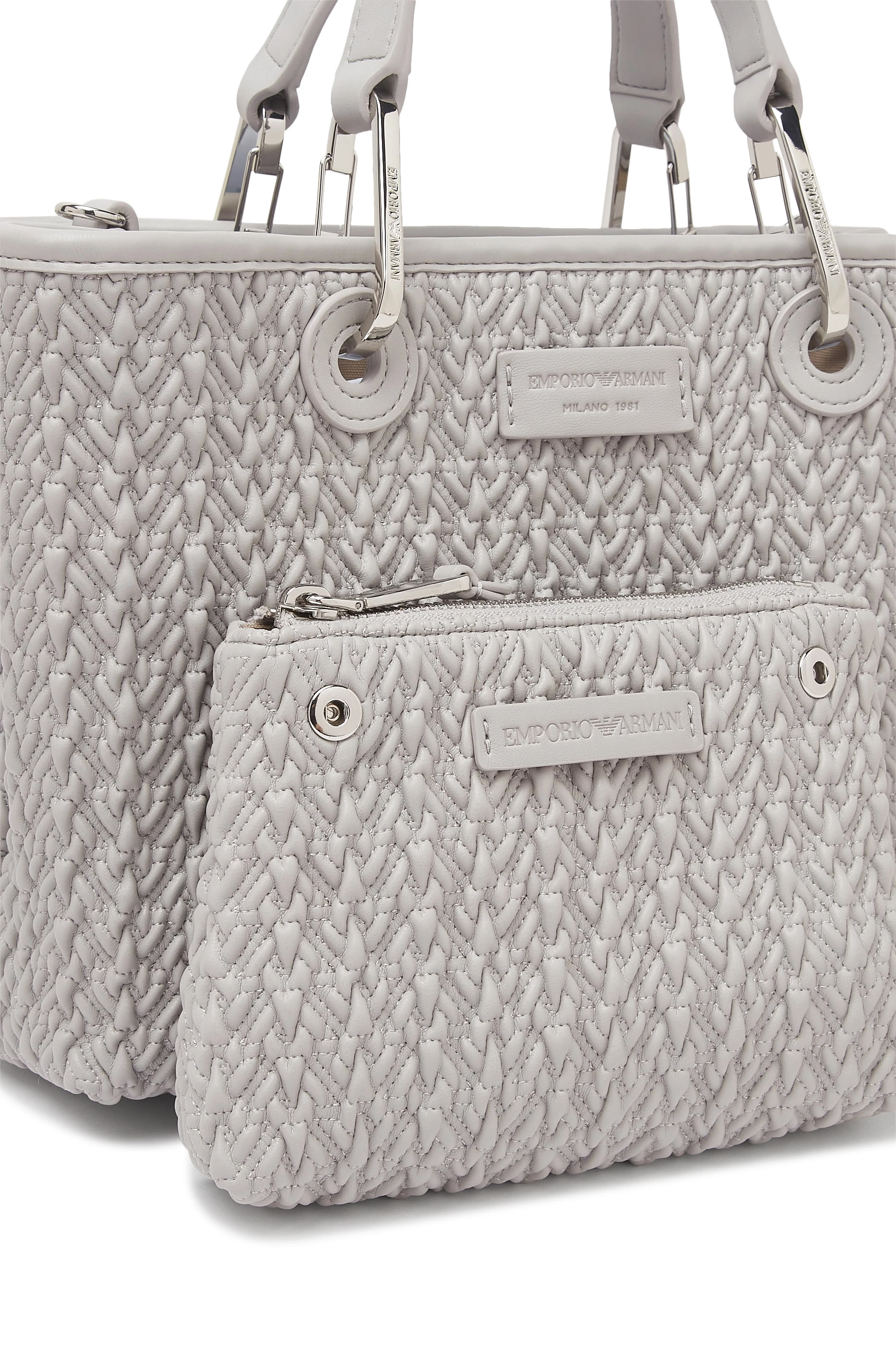 MyEA Small Shopper Bag in Interwoven Leather