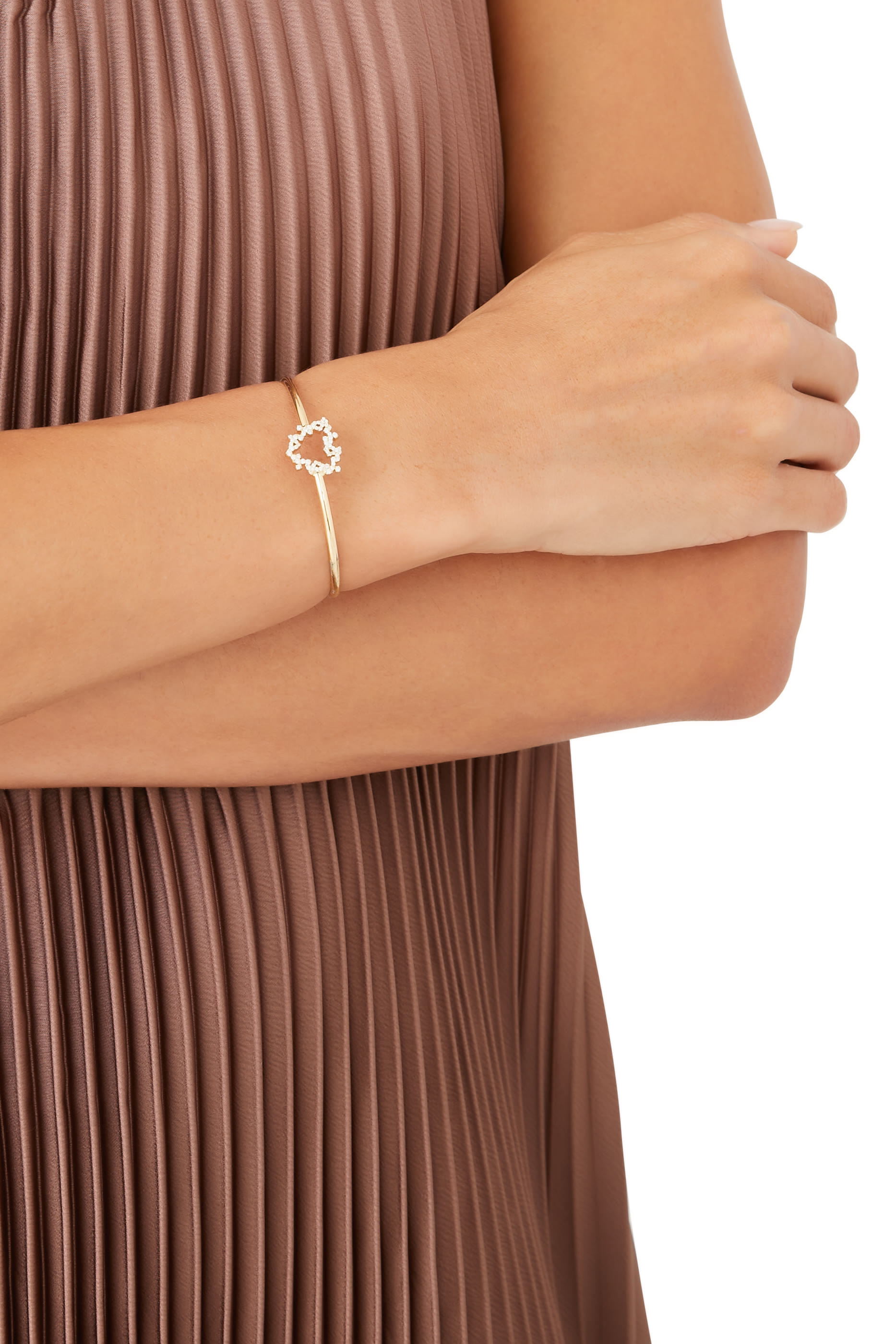 Hobb Love Cuff Bracelet, 18k Yellow Gold with Diamonds