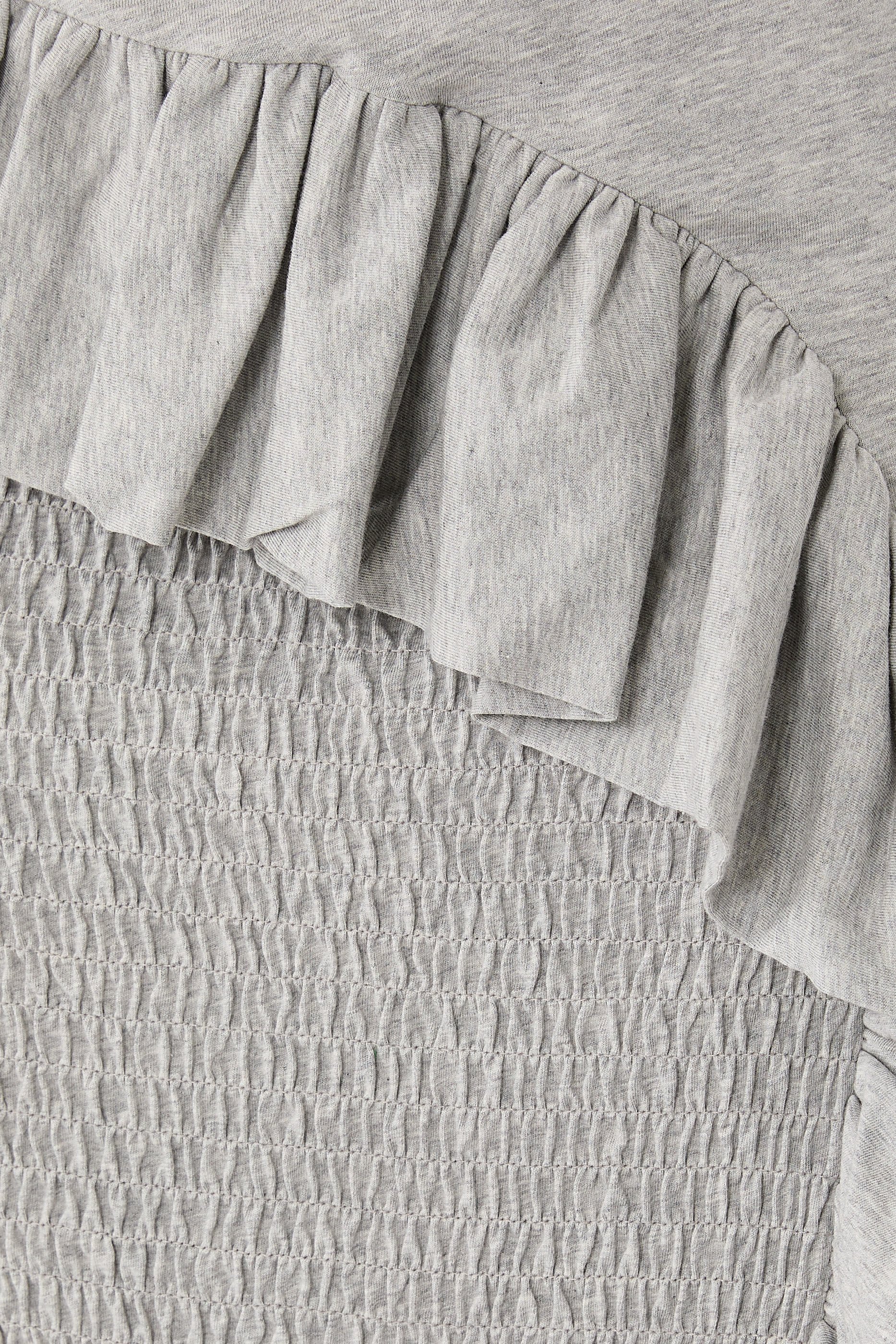 Ruffled Smocked Midi Skirt