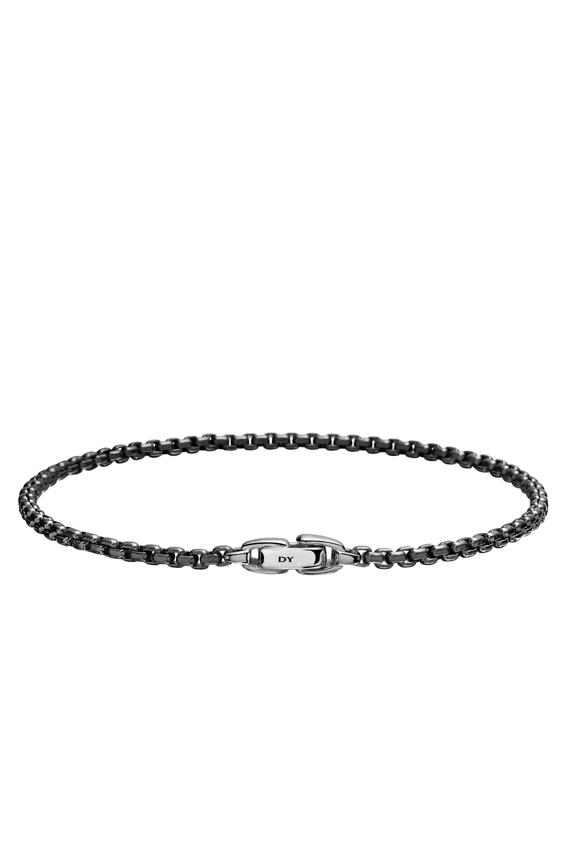 Box Chain Bracelet, Stainless Steel and Sterling Silver