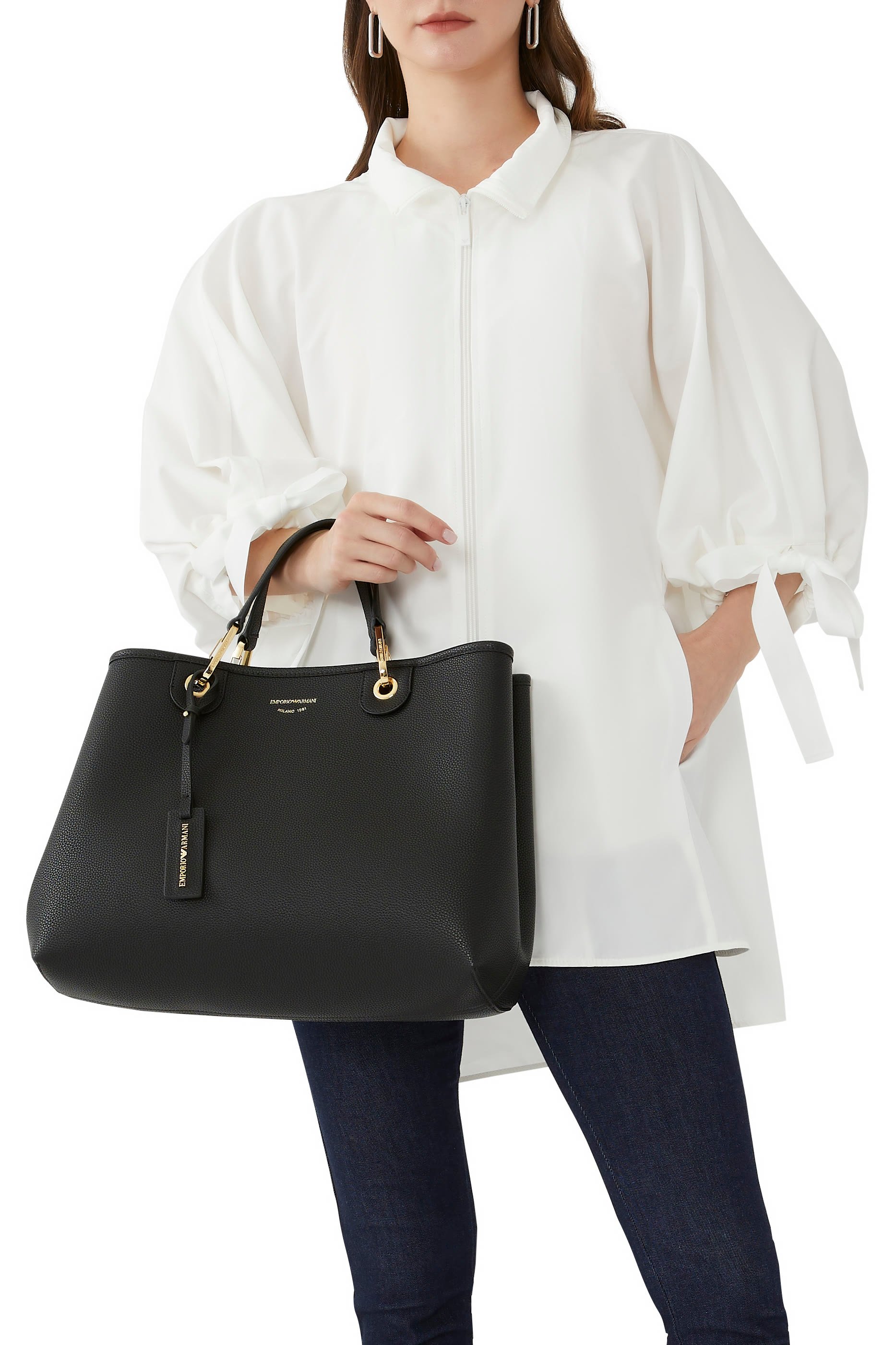 Faux Leather Shopping Bag