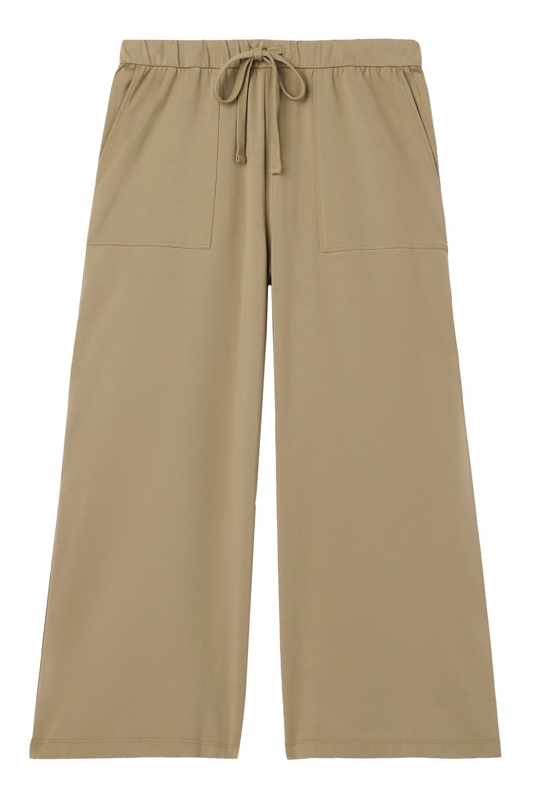 Pima Cotton Stretch Jersey Wide-Leg Pants