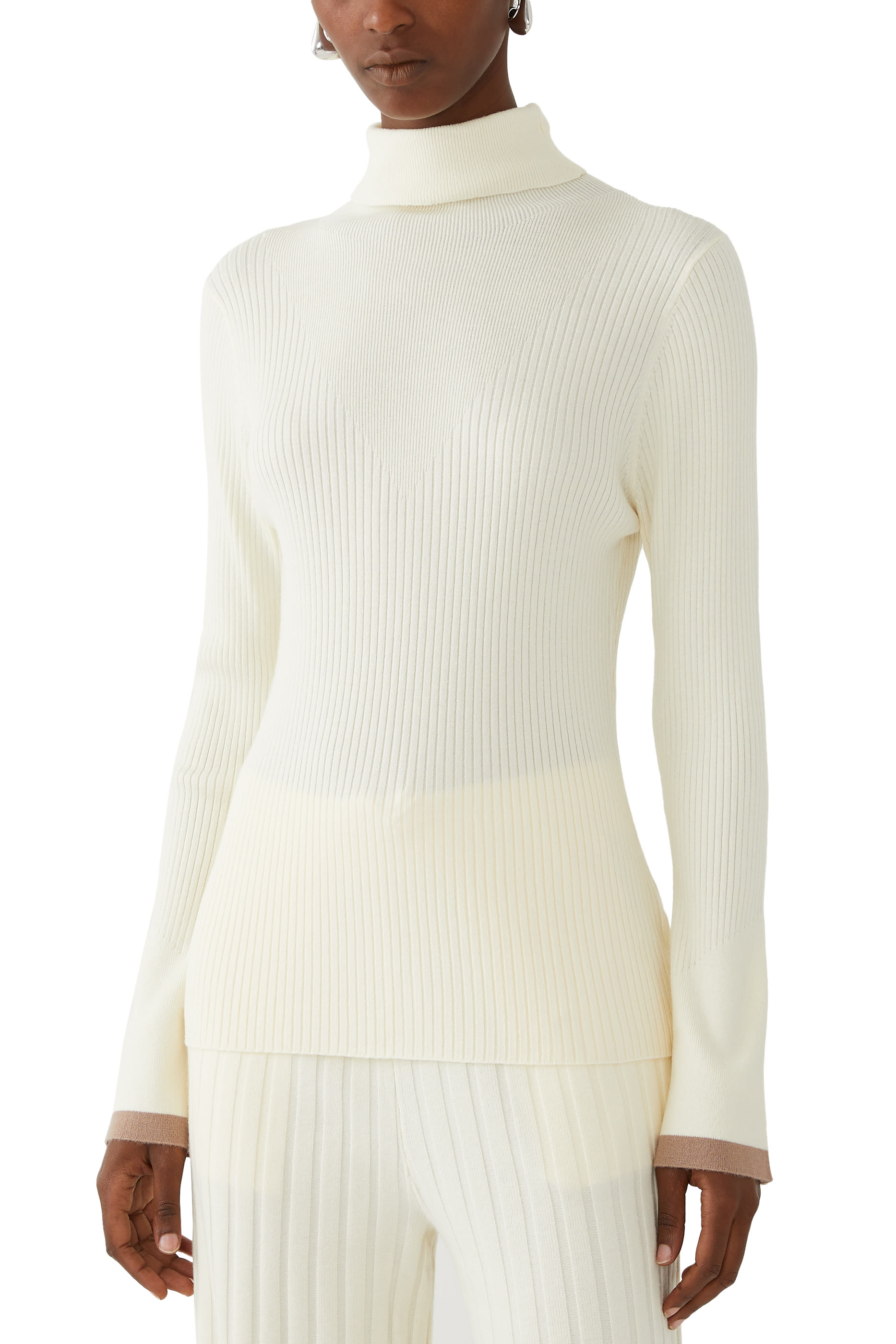 Ravena Rib Knit High Neck Top