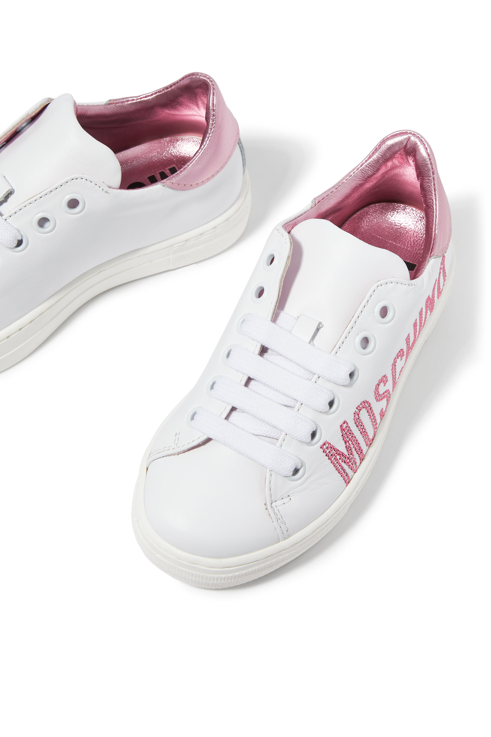 Kids Logo Leather Sneakers