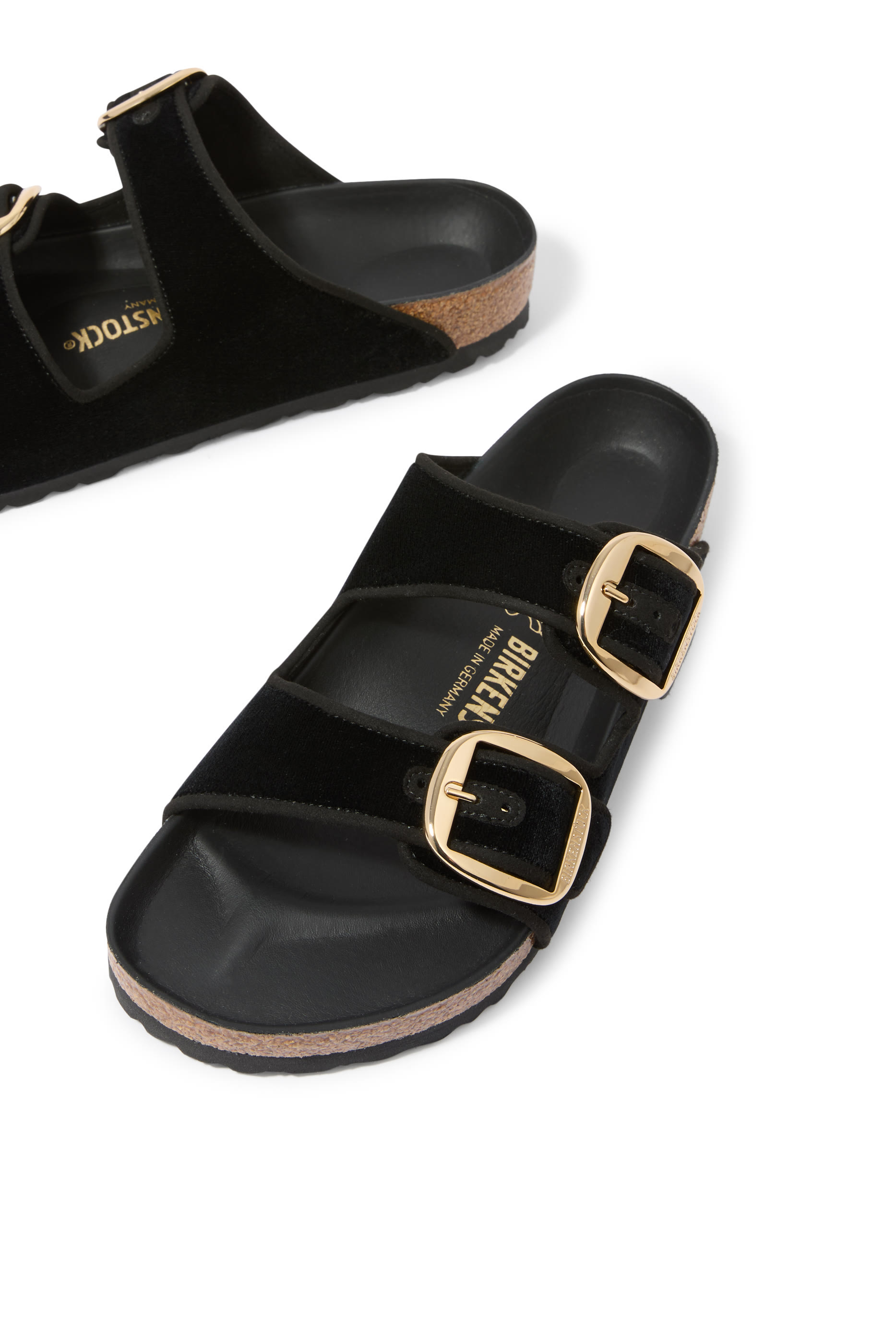 Arizona Big Buckle Velvet Slides