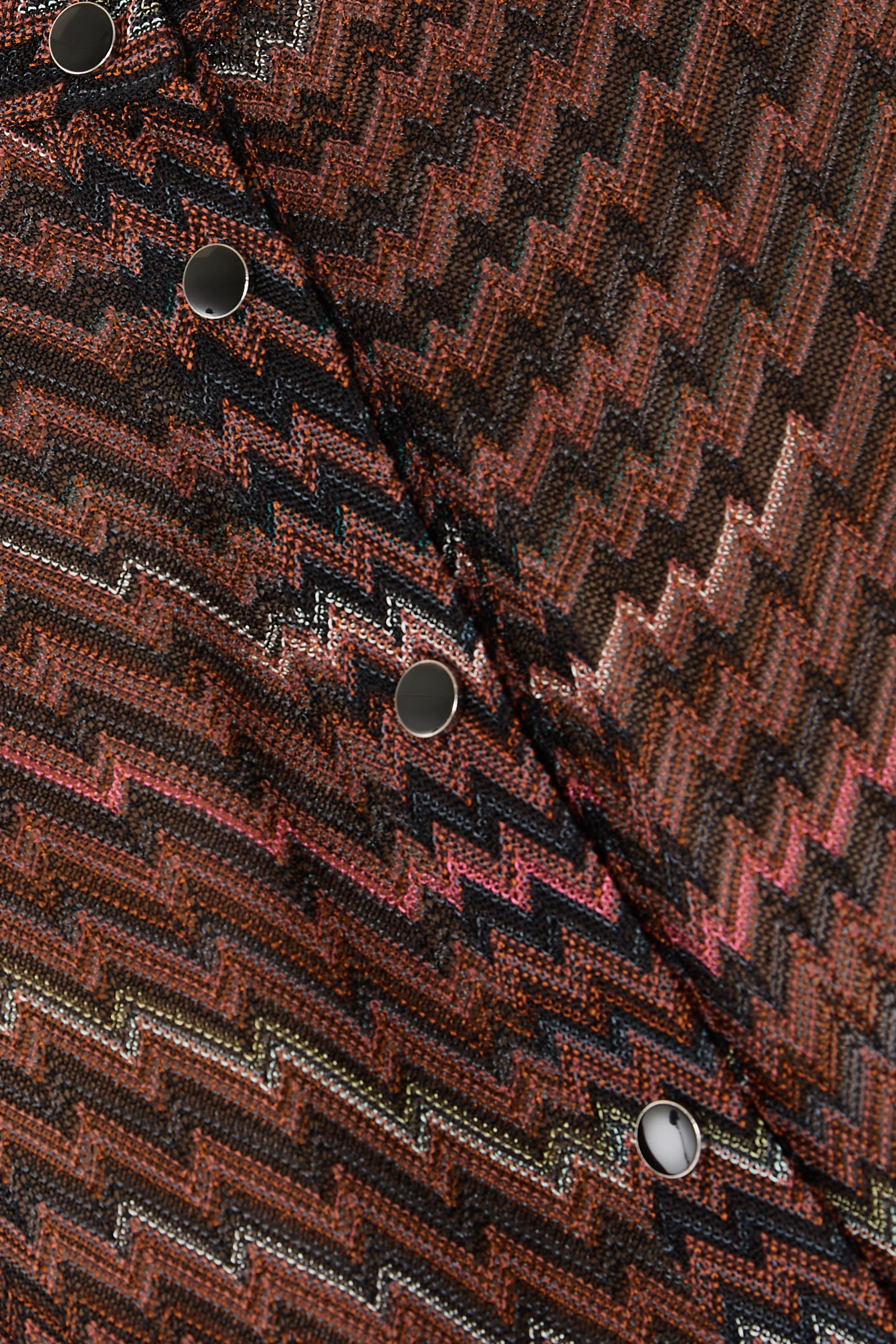 Blouse with Mandarin Collar & Zigzag Pattern