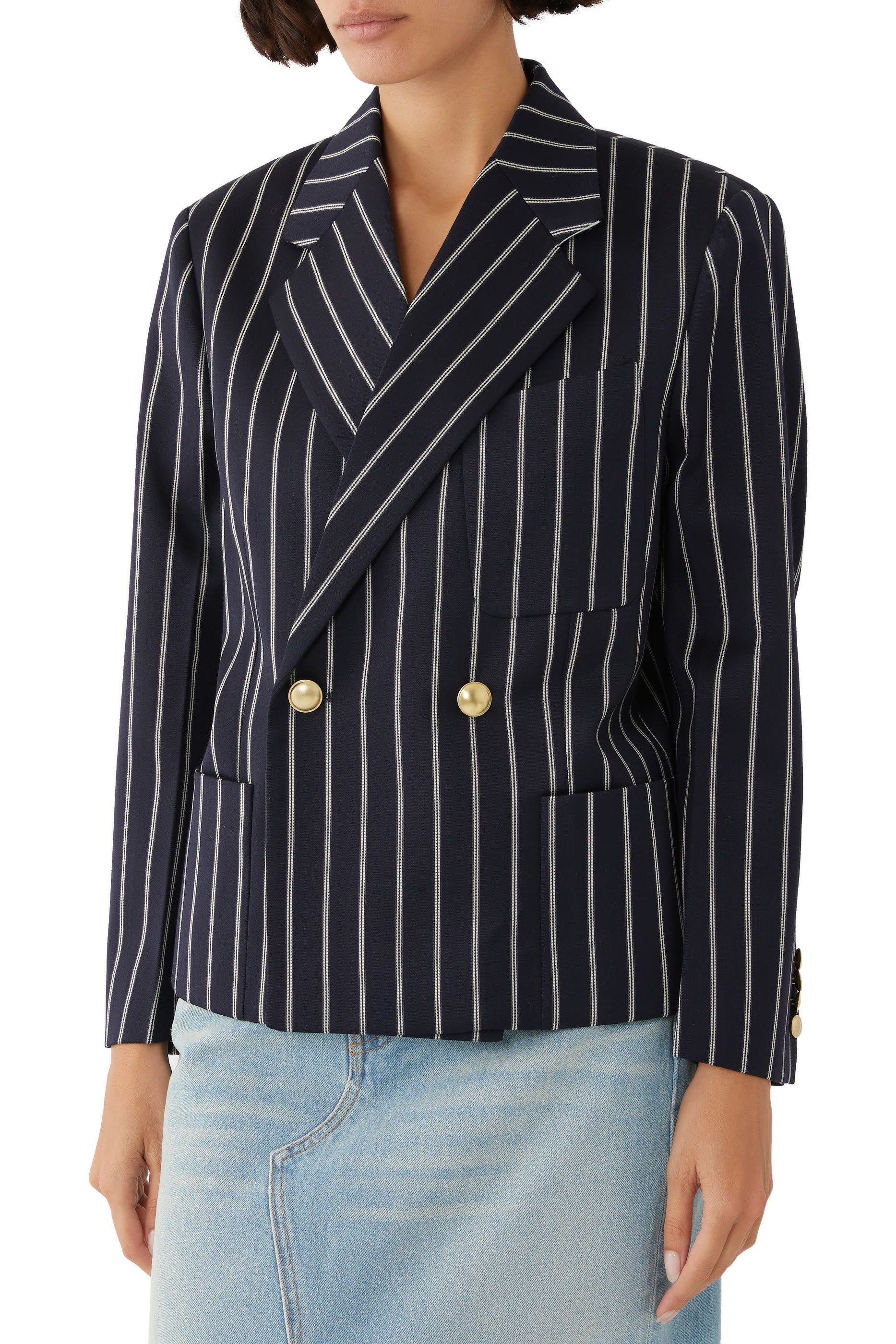 Cropped Double Breasted Jacket