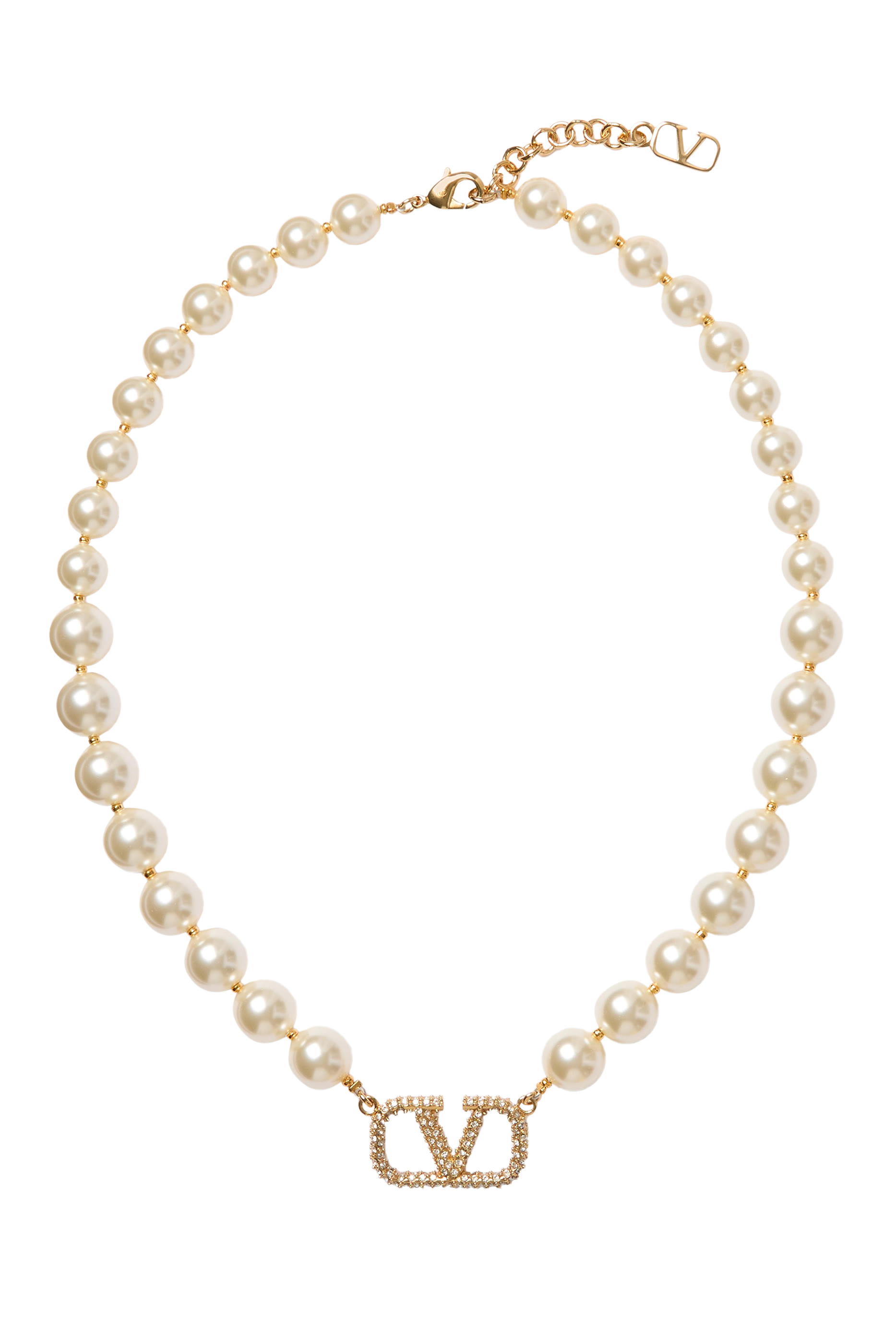 Vlogo Signature Metal Choker, Gold-finished Metal & Swarovski&reg; Crystal Pearls