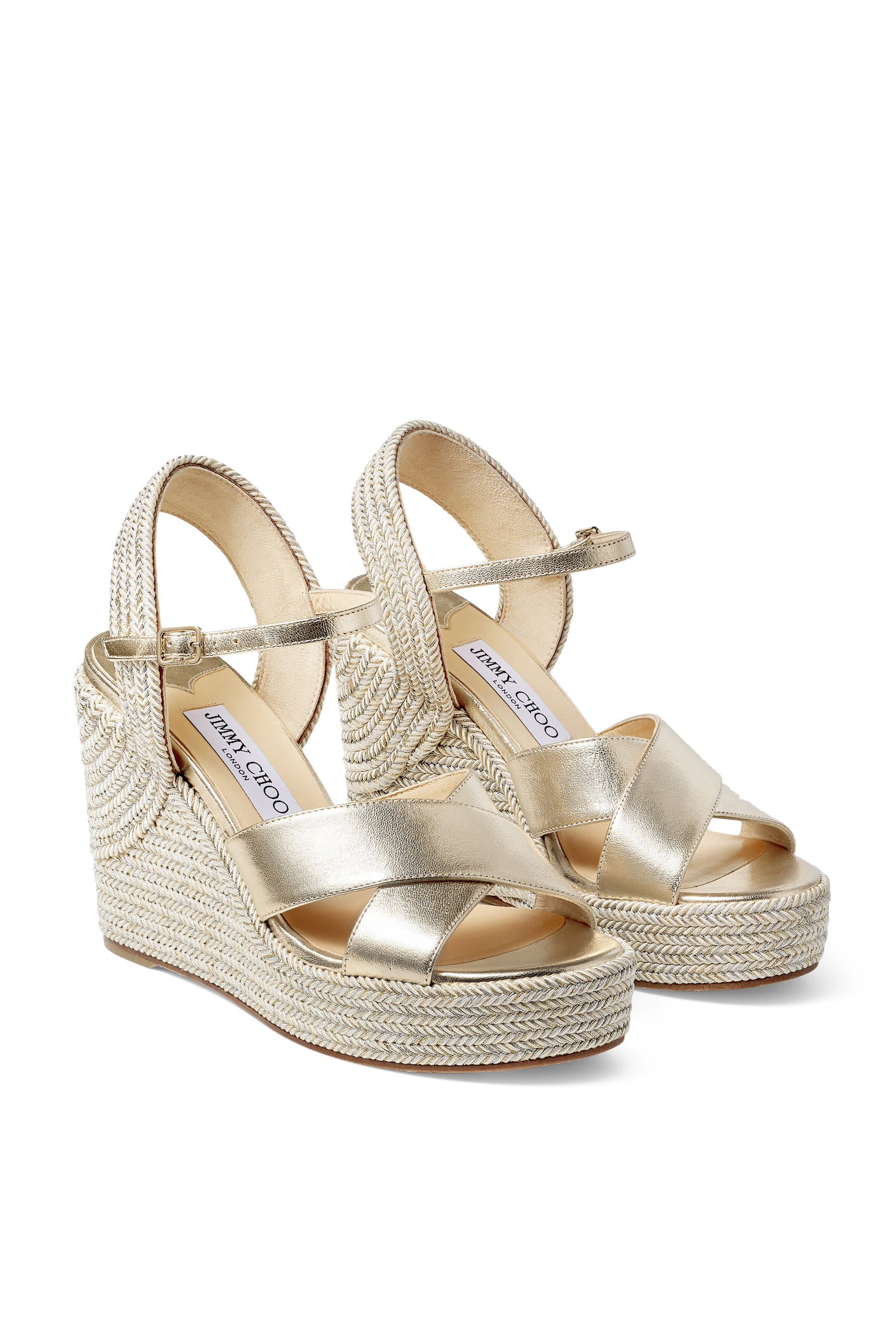 Dellena 100 Wedge Sandals in Metallic Nappa
