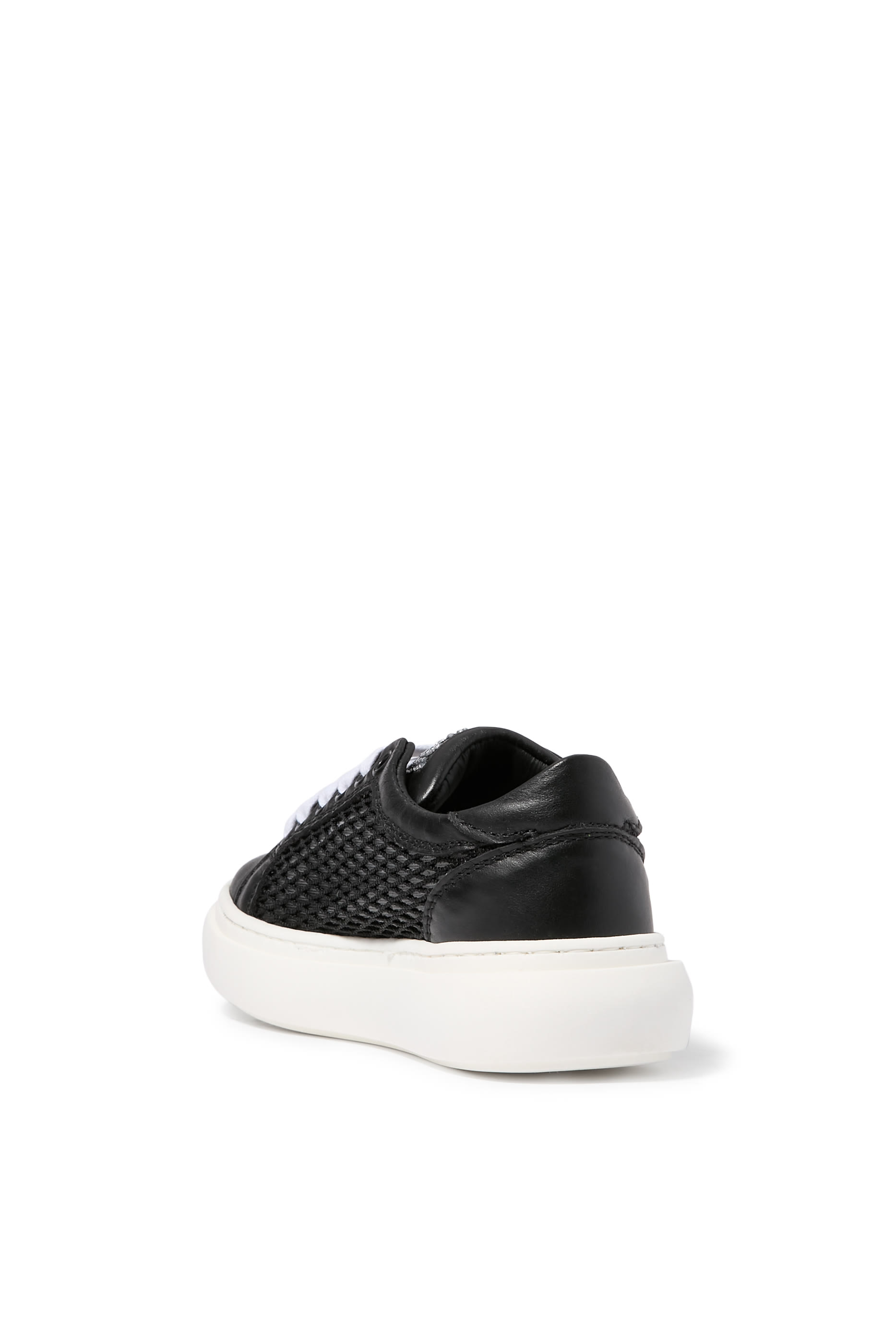 Kids Net and Leather Lace-Up Sneakers