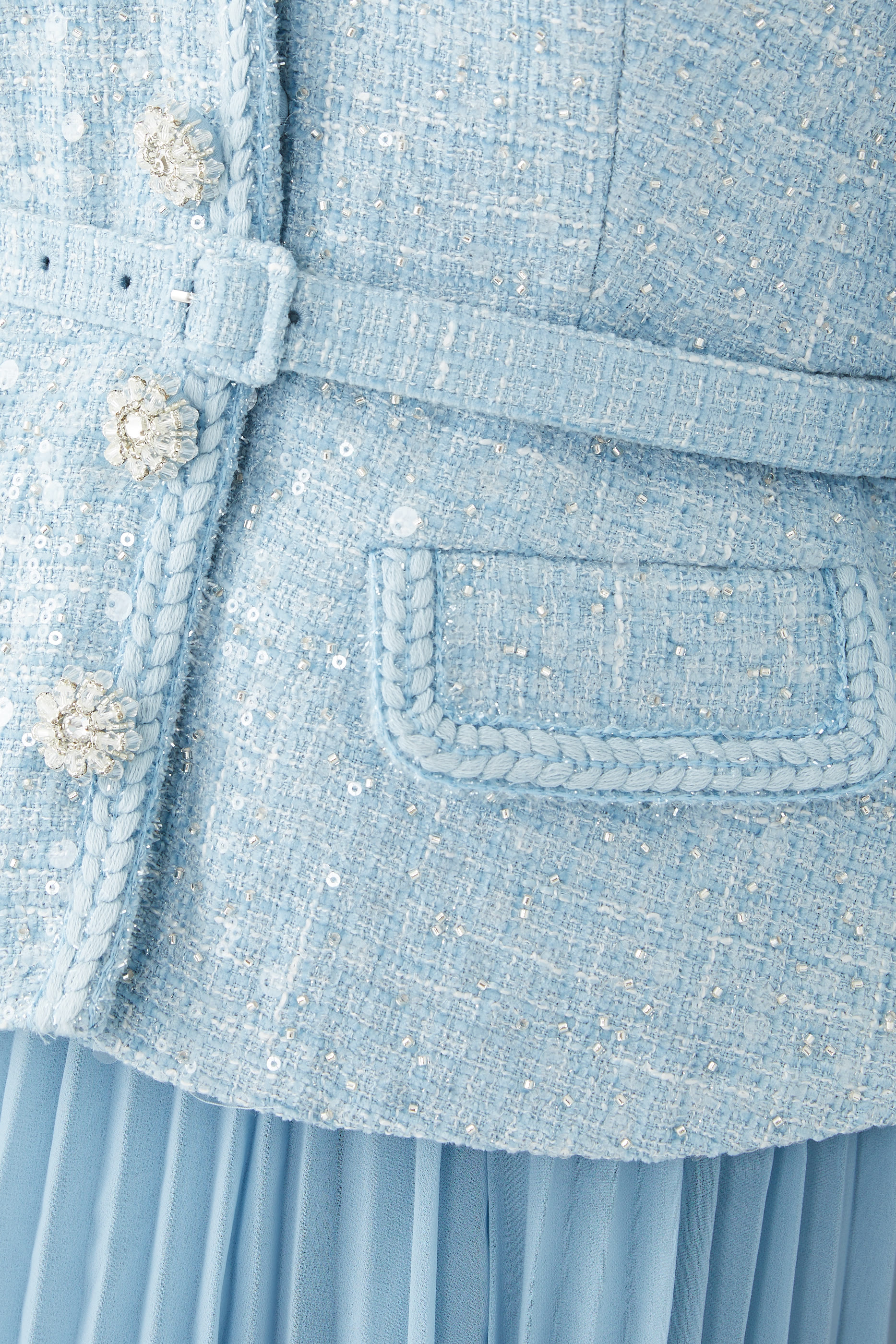 Sequin Boucle Tailored Midi Dress