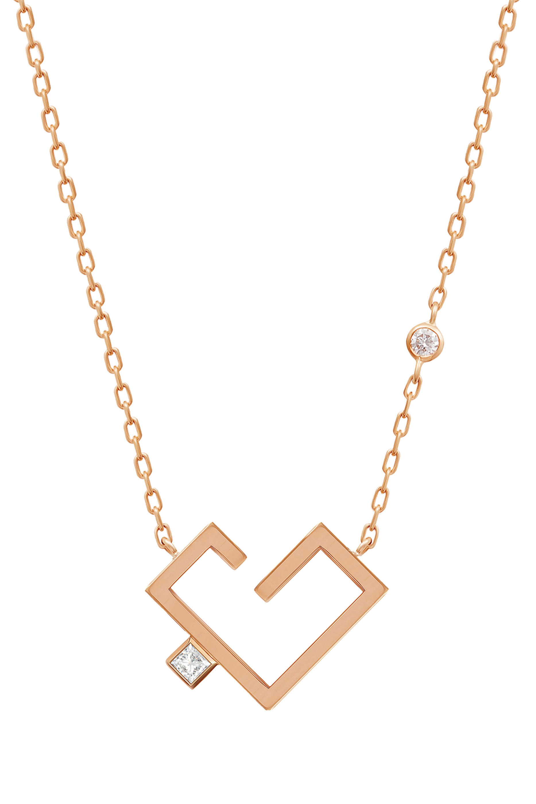  Hubb Necklace, 18K Rose Gold & Diamonds