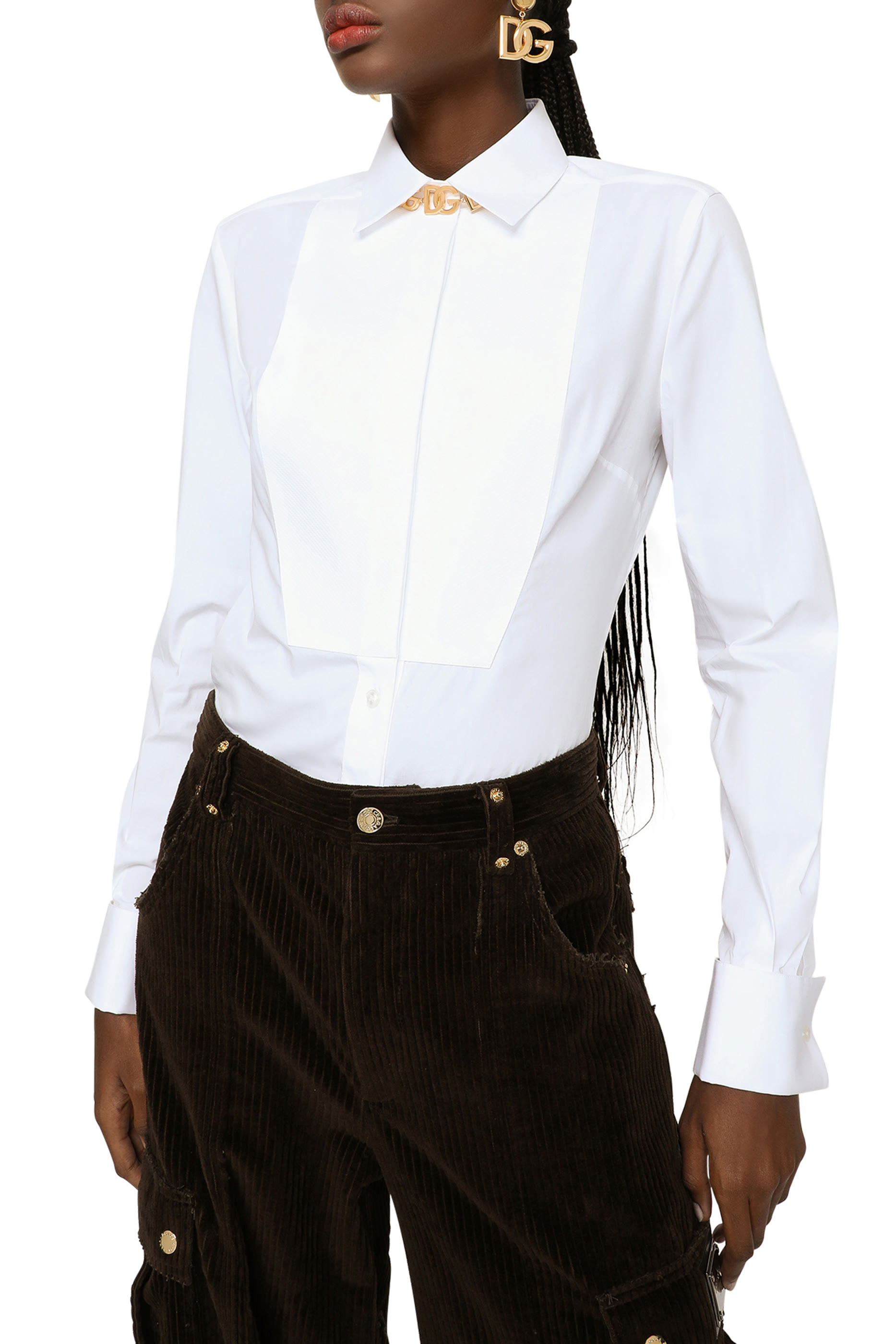 Stretch Poplin Tuxedo Shirt