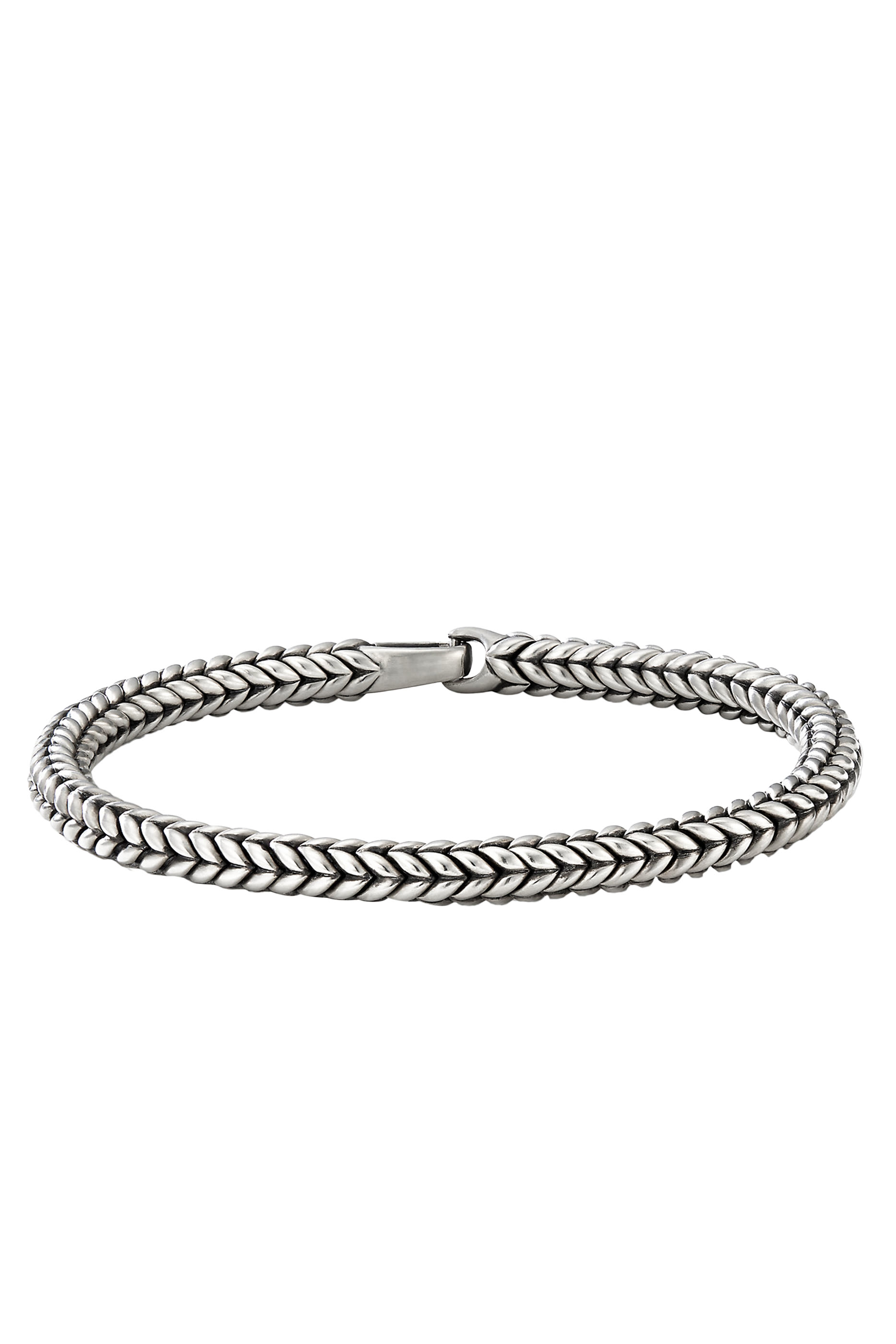 Chevron Bead Bracelet, Sterling Silver
