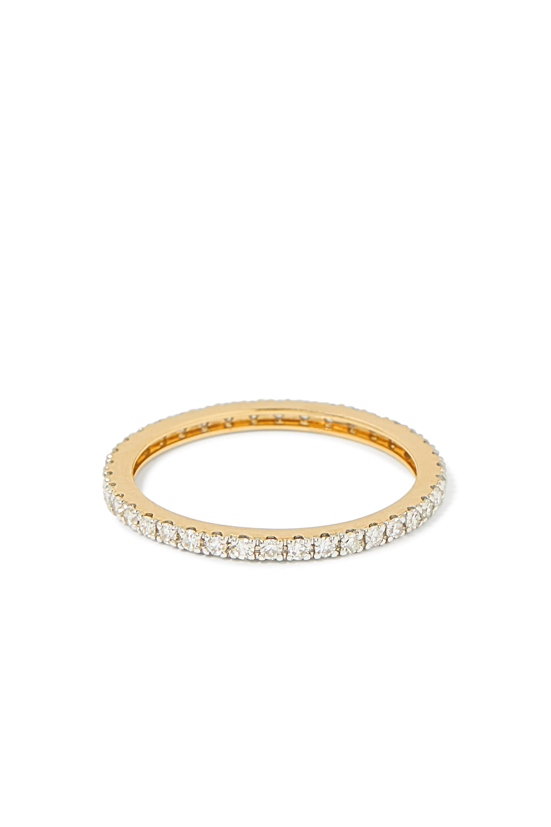 Fine Slim Eternity Ring,  14ct Recycled Solid Gold & Diamonds
