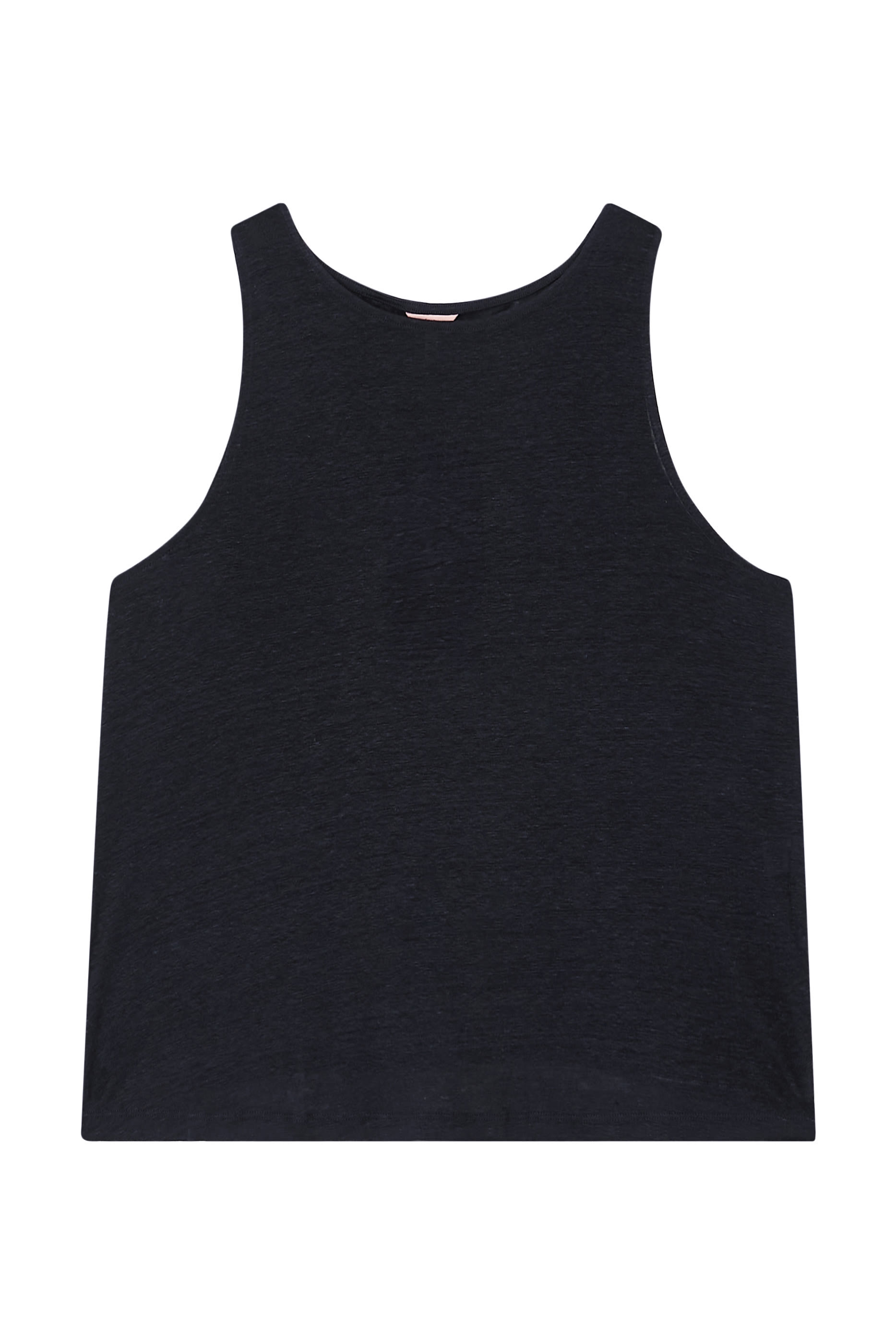 Organic Linen Knit Boat Neck Crop Tank