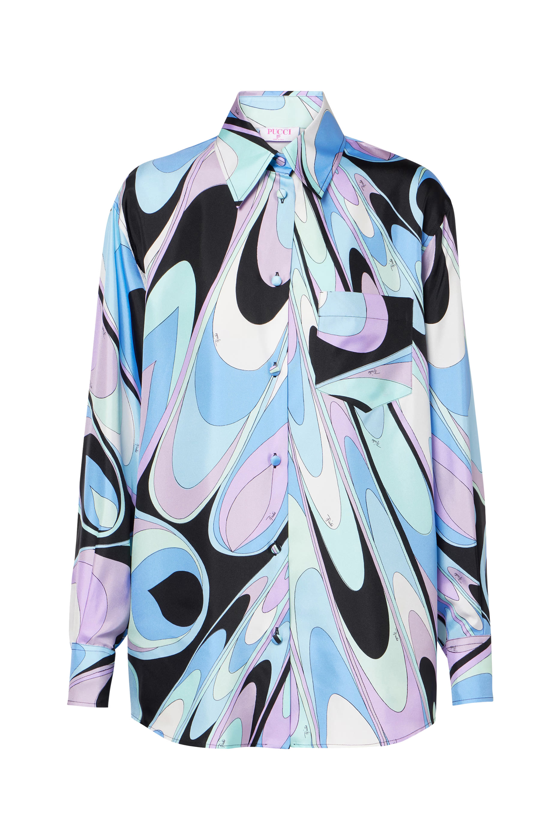 Onde-Print Silk Shirt